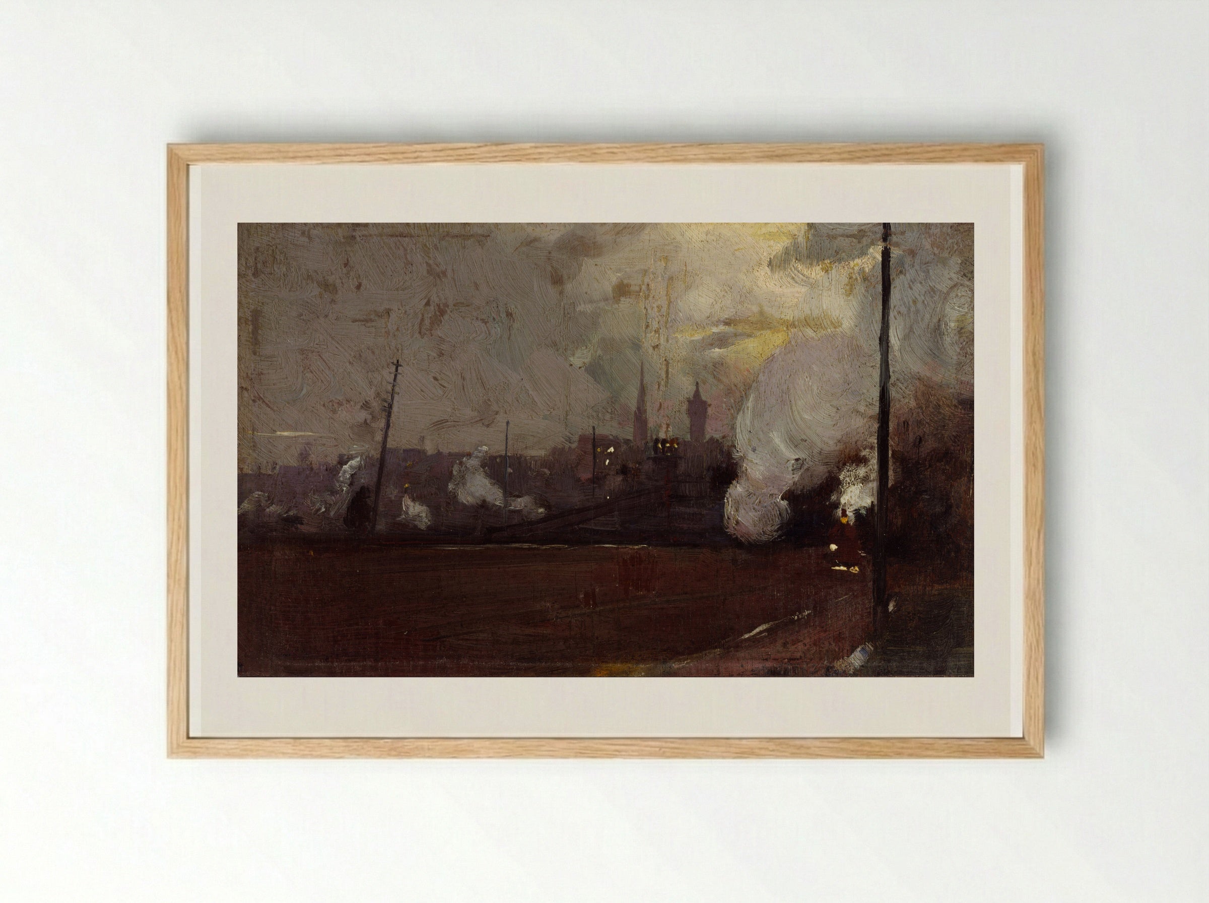 Evening Train to Hawthorn - Tom Roberts - Framed Print Wood