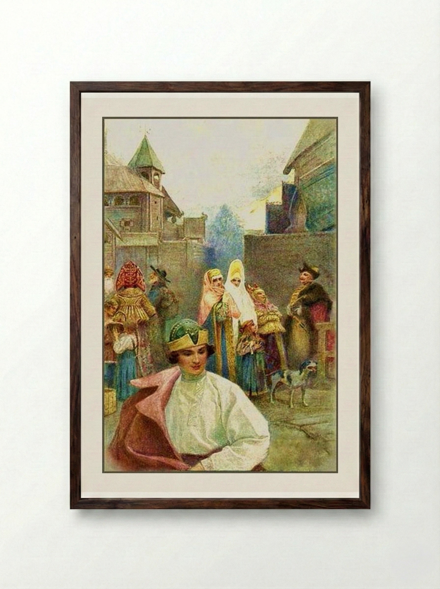 Evening Walk - Sergey Solomko - Framed Print Dark Wood