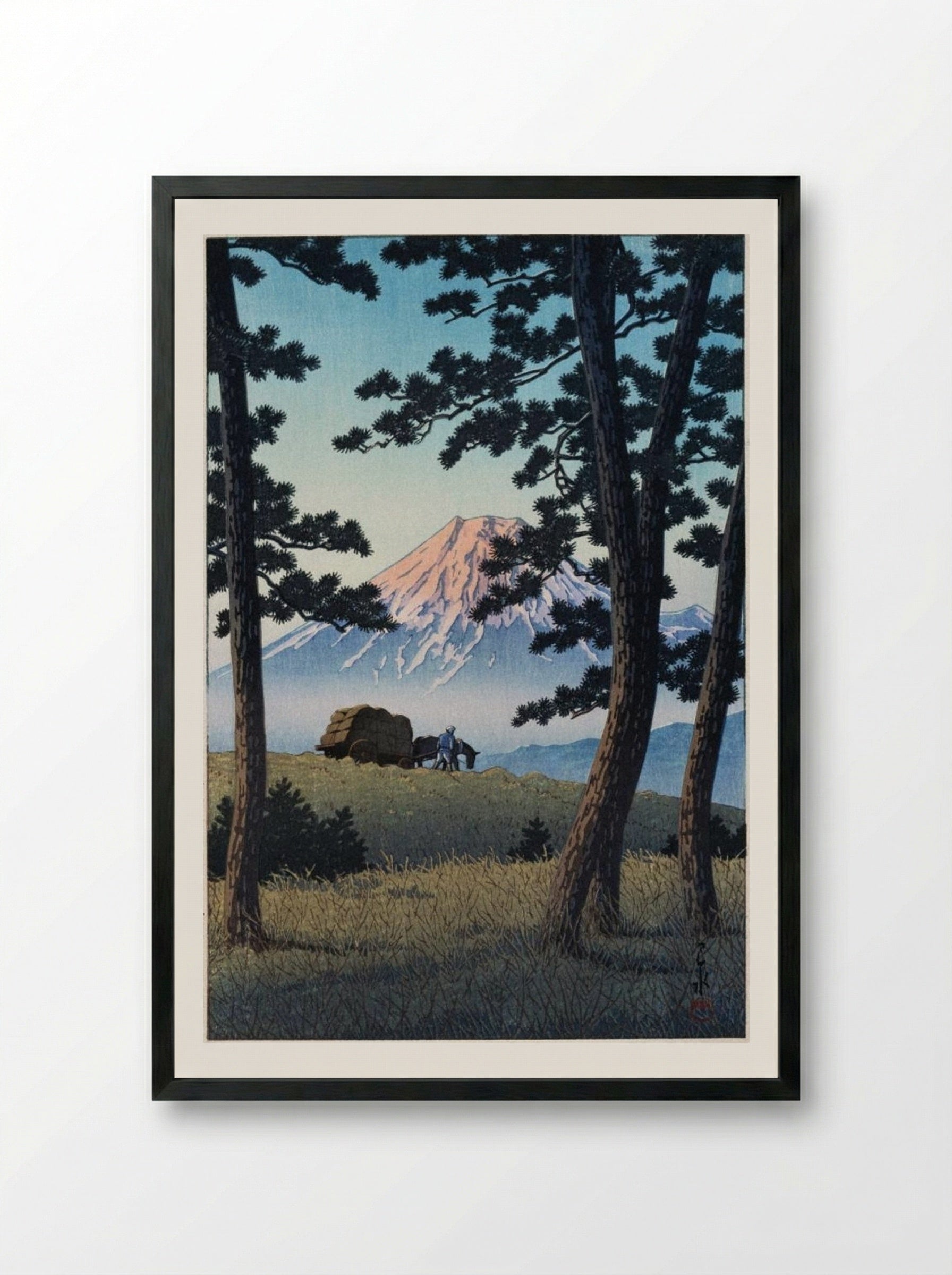 Evening at Tagonoura - Hasui Kawase - Framed Print Black