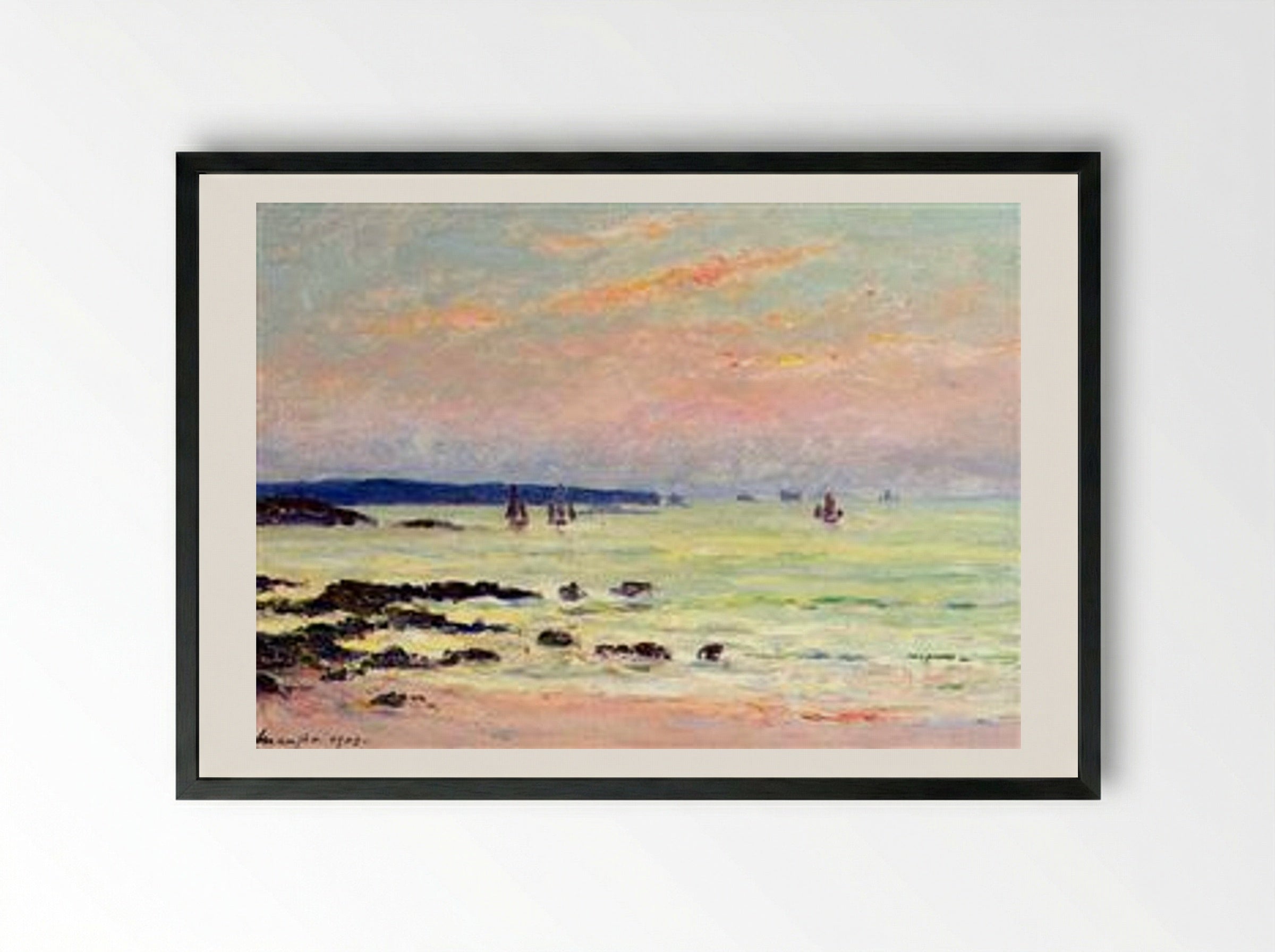 Evening at the Sea - Maxime Maufra - Framed Print Black