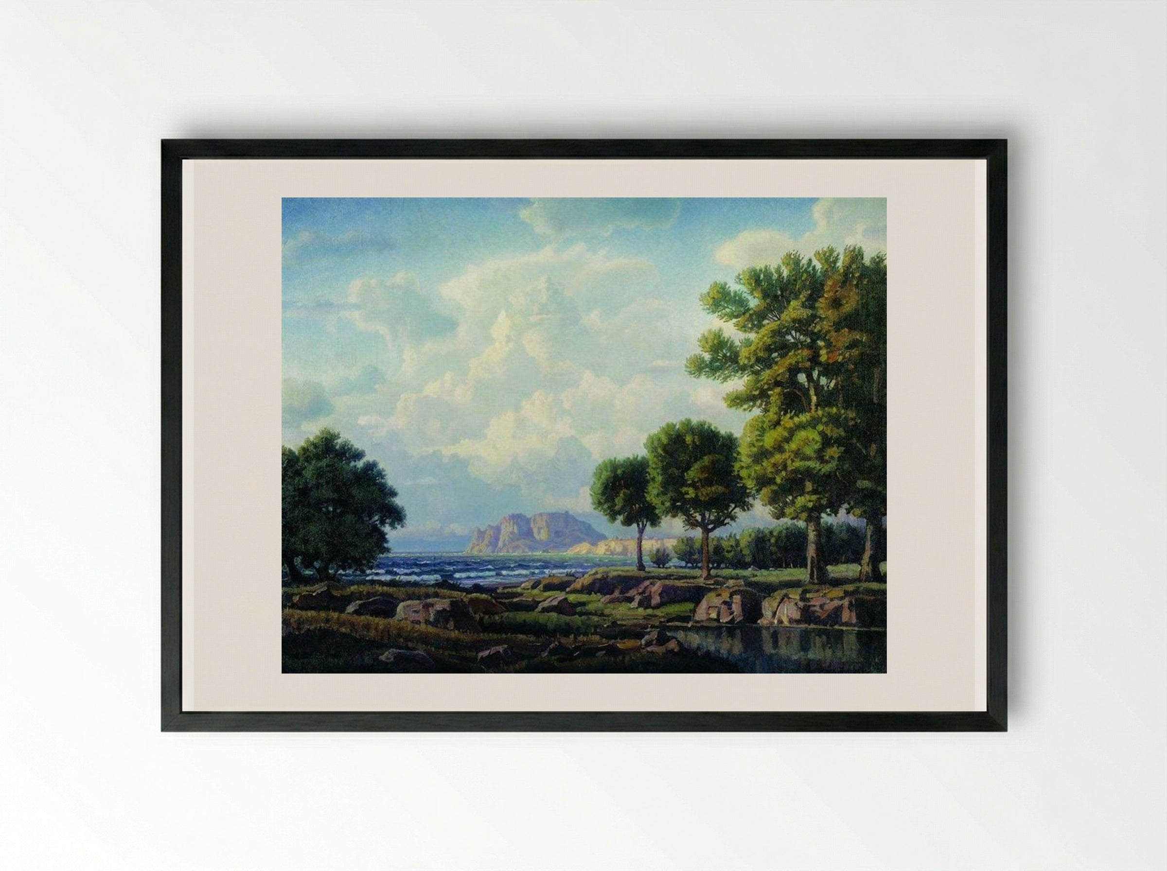 Evening at the Sea - Konstantin Bogaevsky - Framed Print Black