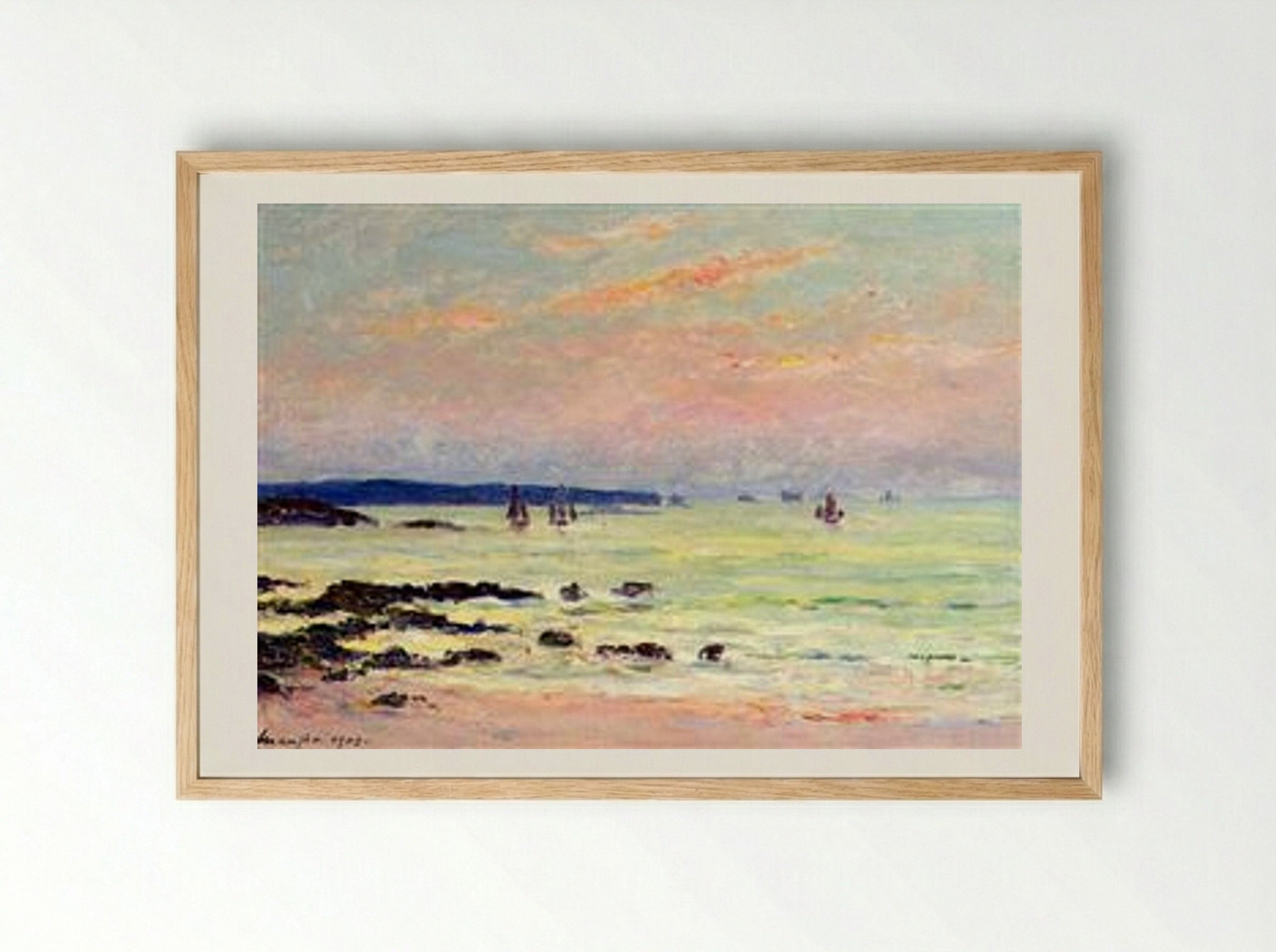 Evening at the Sea - Maxime Maufra - Framed Print Wood