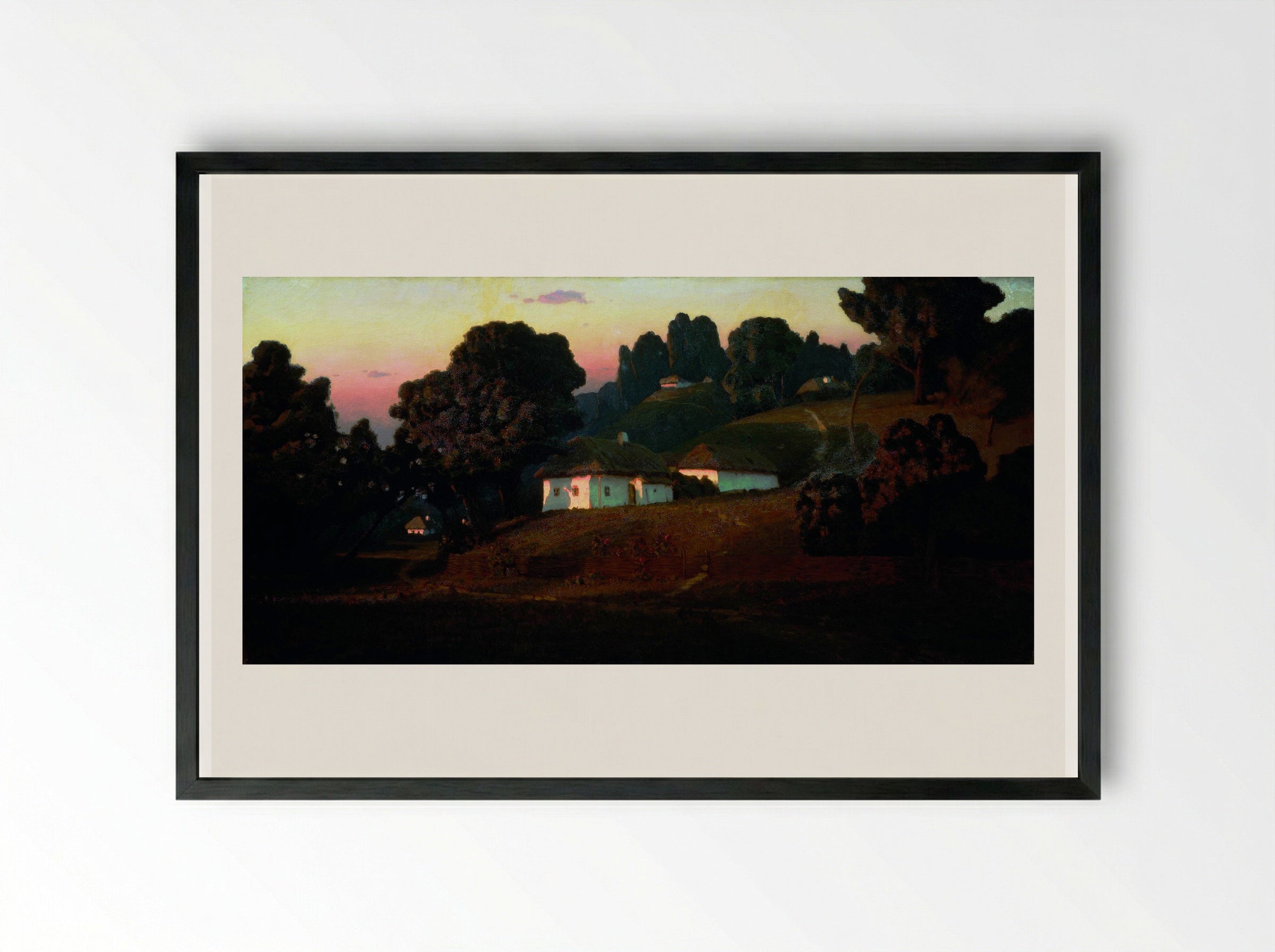 Evening in Ukraine - Arkhip Kuindzhi - Framed Print Black