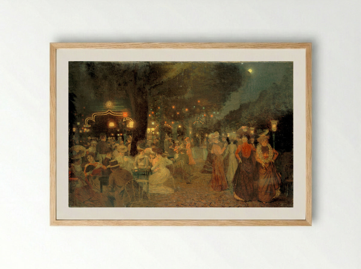 Evening in the Park - Dario Viterbo - Framed Print Wood