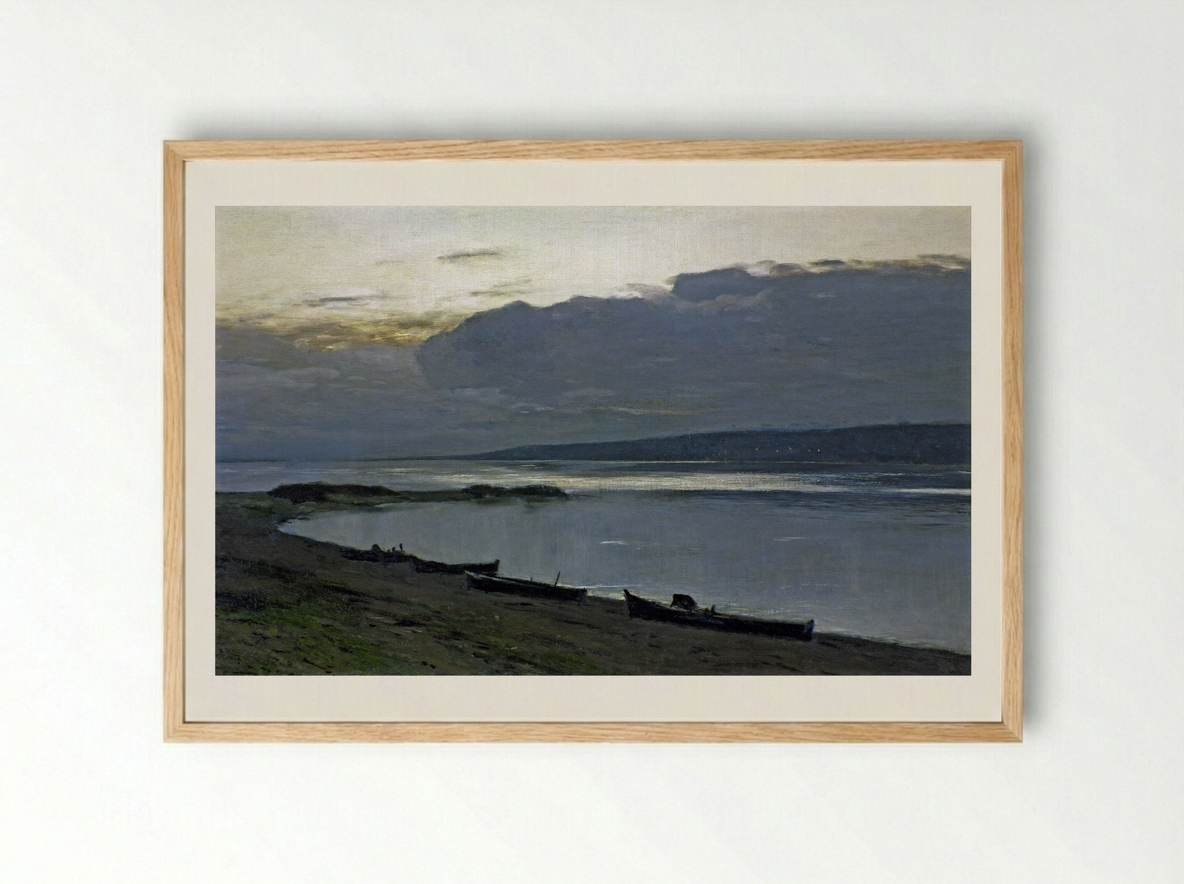 Evening on the Volga - Isaac Levitan - Framed Print Wood