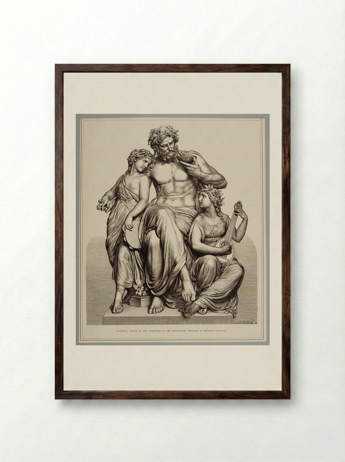 Evening - Gotthold Dietrich - Framed Print Dark Wood