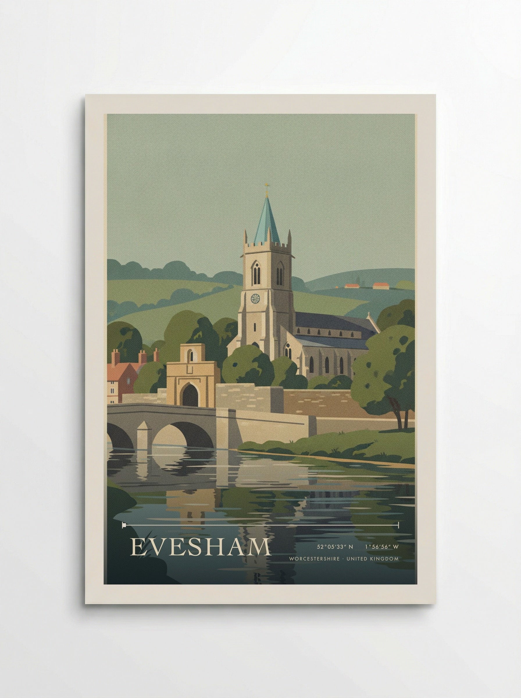 Evesham Worcestershire United Kingdom Travel Poster - Poster