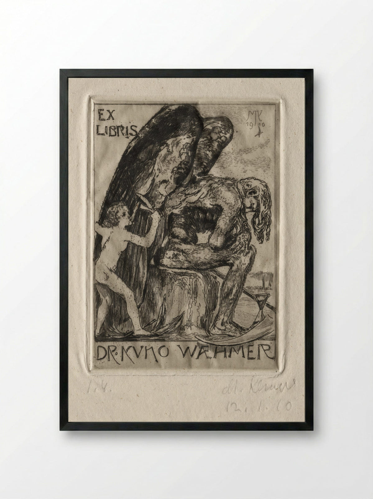 Ex Libris Dr. Kuno Waehmer - Max Klinger - Framed Print Black
