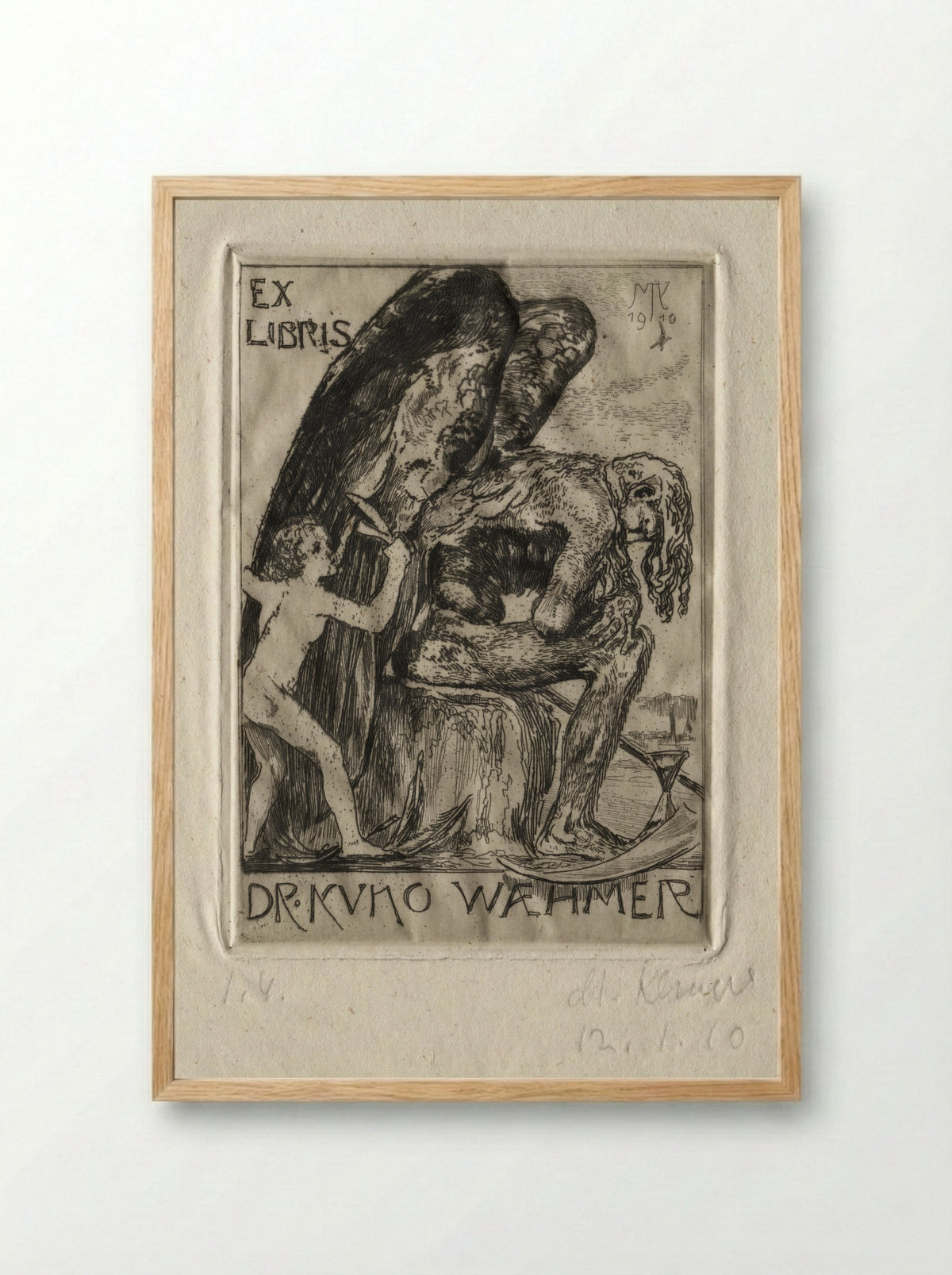 Ex Libris Dr. Kuno Waehmer - Max Klinger - Framed Print Wood