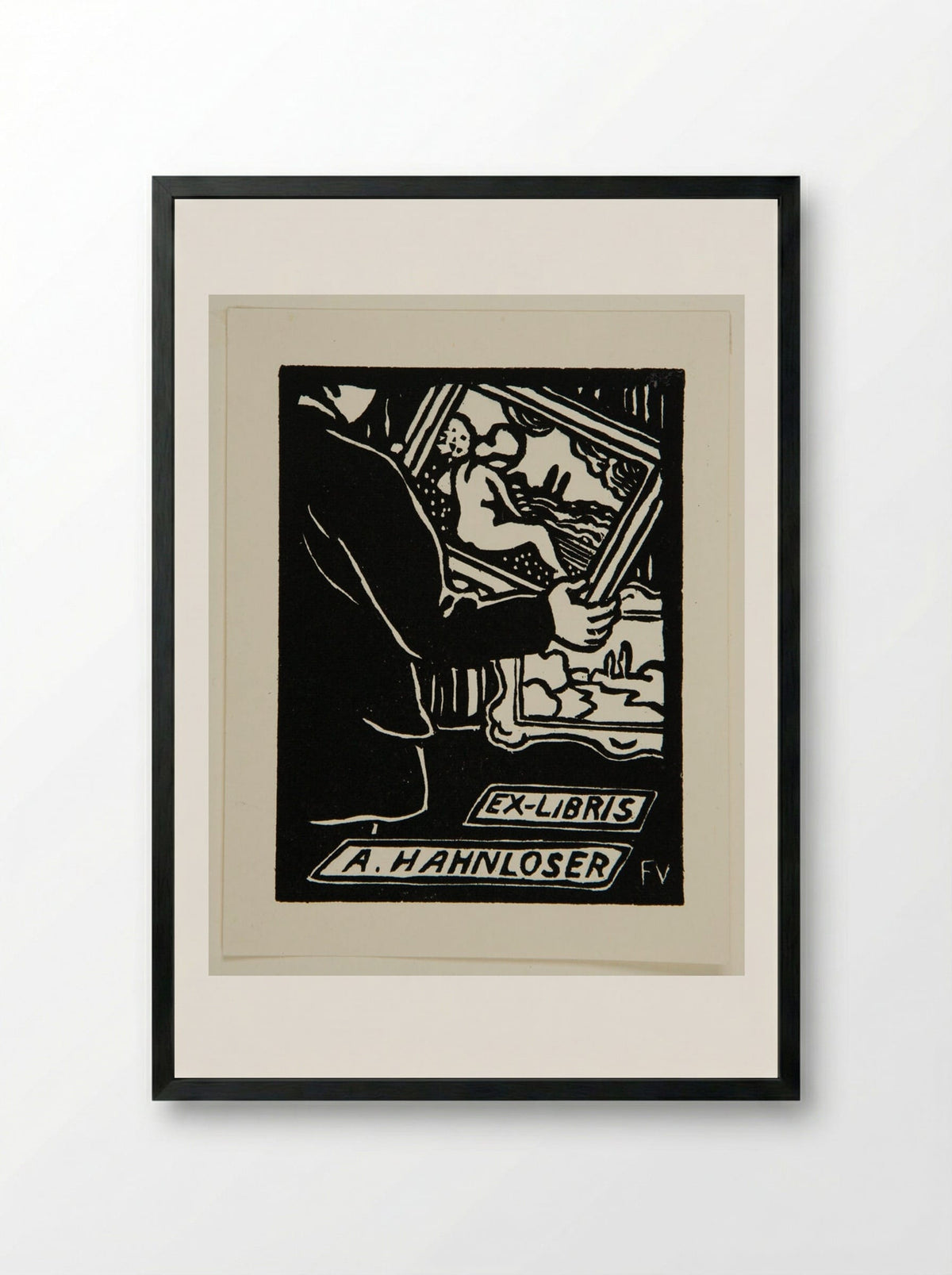 Ex-Libris Hans R. Hahnloser - Félix Vallotton - Framed Print Black