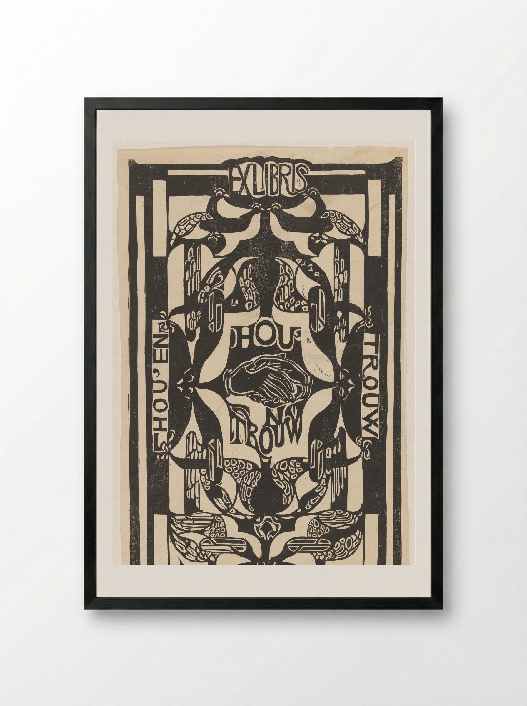 Ex libris van de vereniging Hou'en Trouw - Carel Adolph Lion Cachet - Framed Print Black