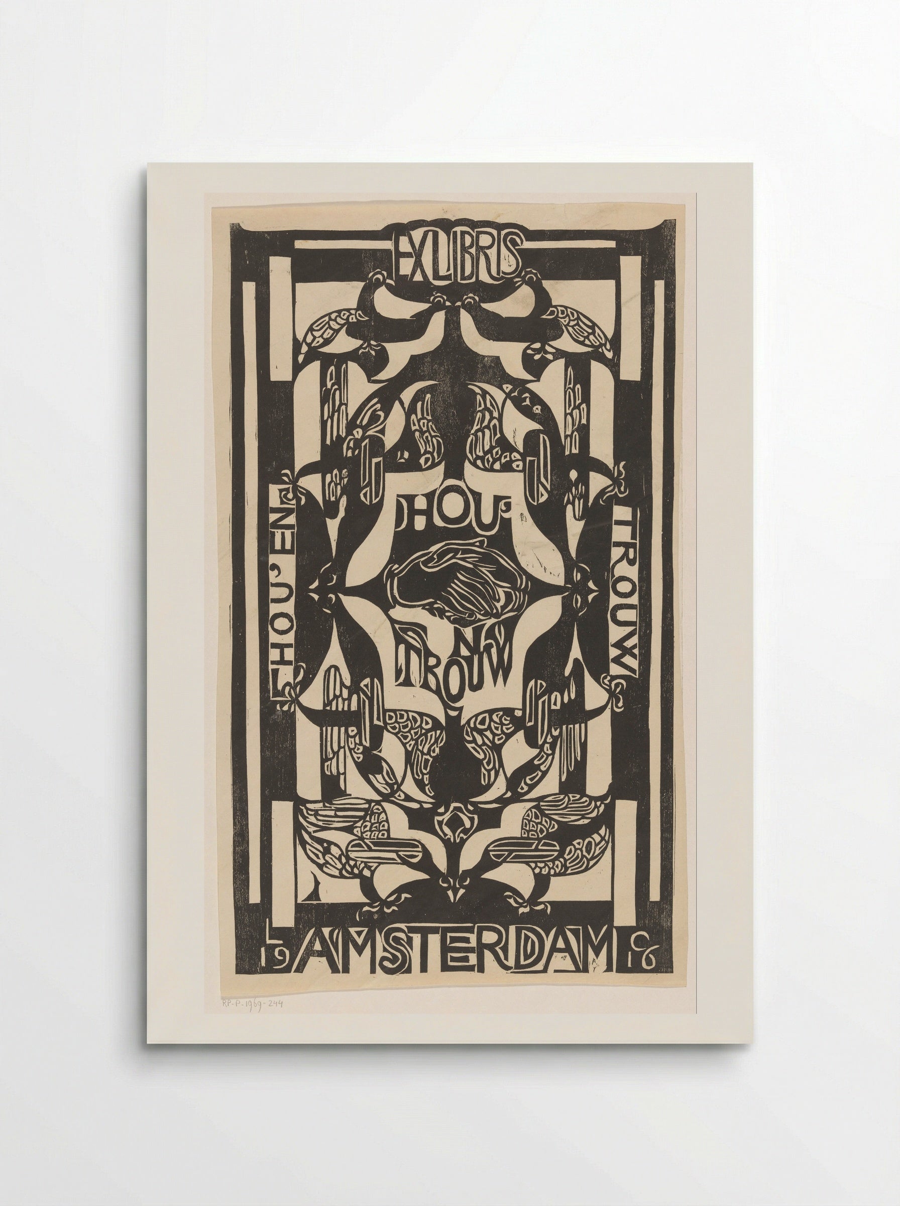 Ex libris van de vereniging Hou'en Trouw - Carel Adolph Lion Cachet - Poster