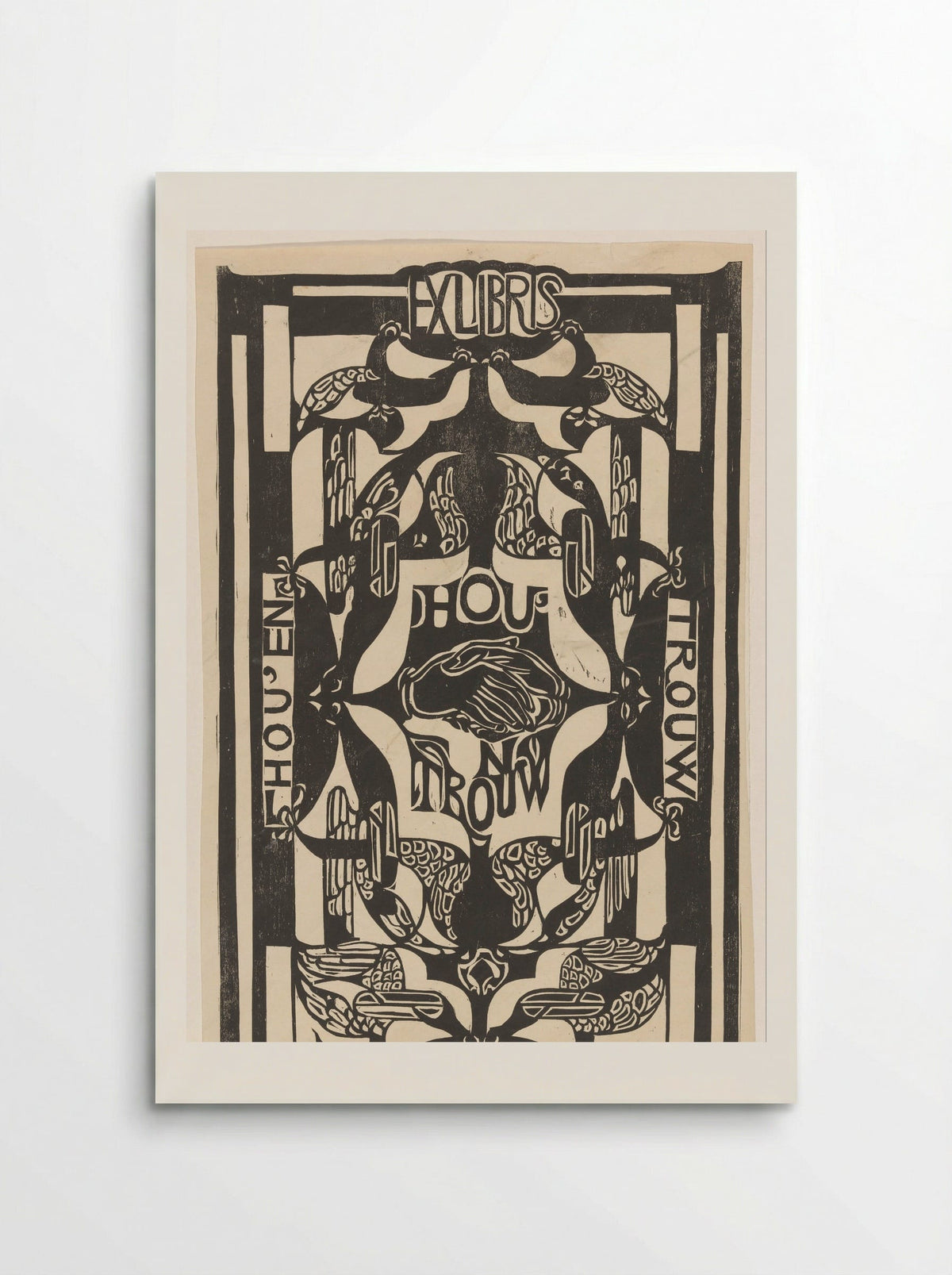 Ex libris van de vereniging Hou'en Trouw - Carel Adolph Lion Cachet - Poster