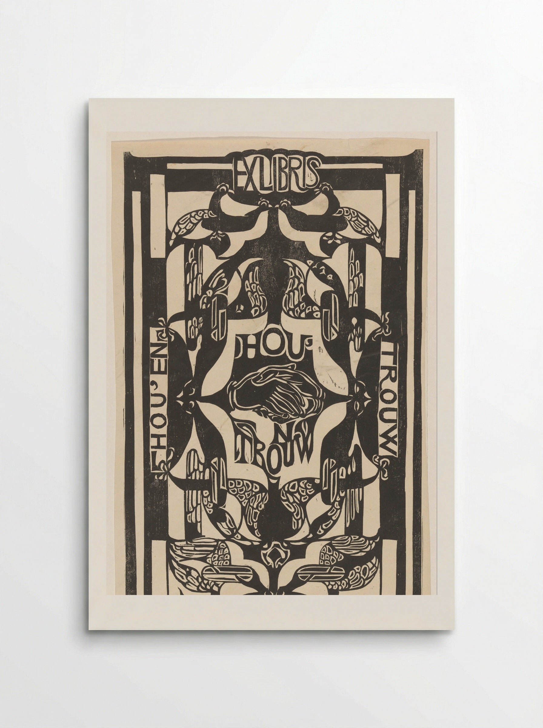 Ex libris van de vereniging Hou'en Trouw - Carel Adolph Lion Cachet - Poster