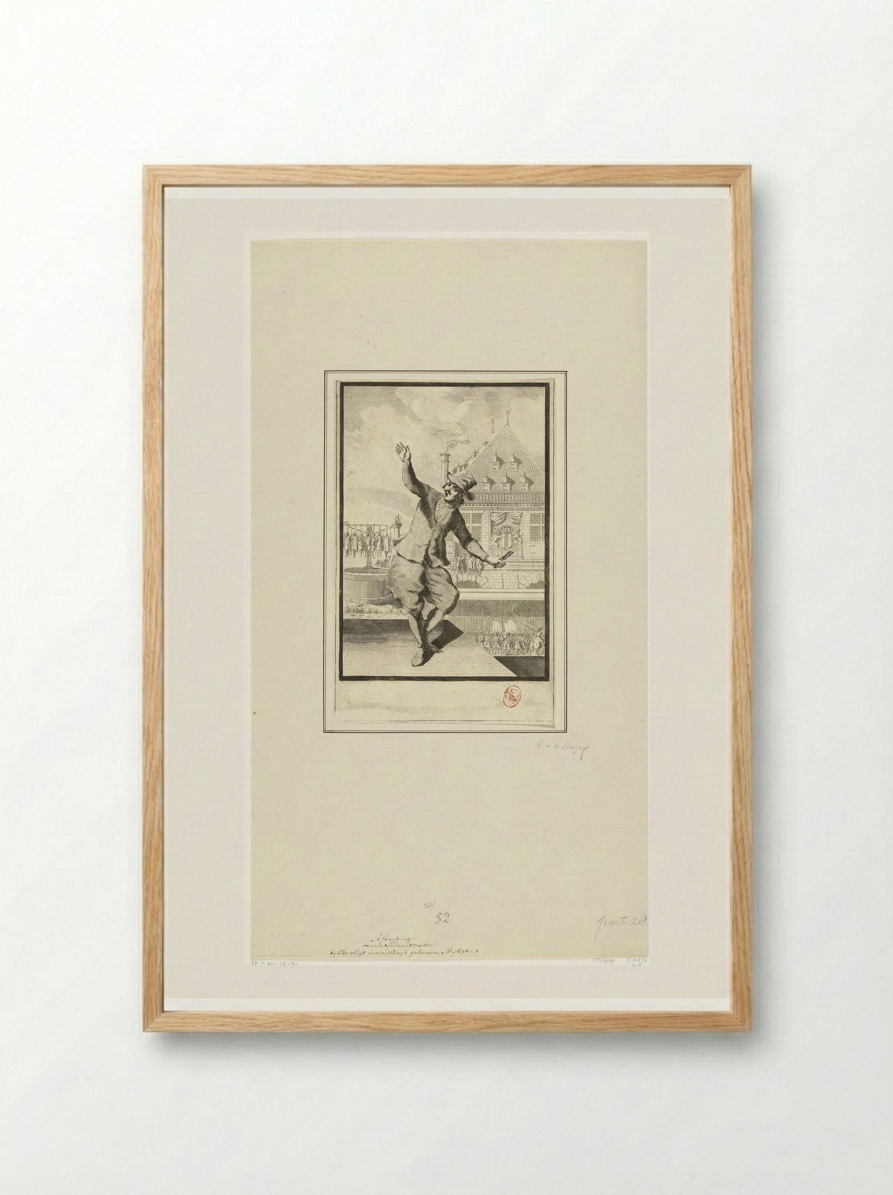 Executie van de oproermakers van het aansprekeroproer te Amsterdam, 1689 - Pieter van den Berge - Framed Print Wood