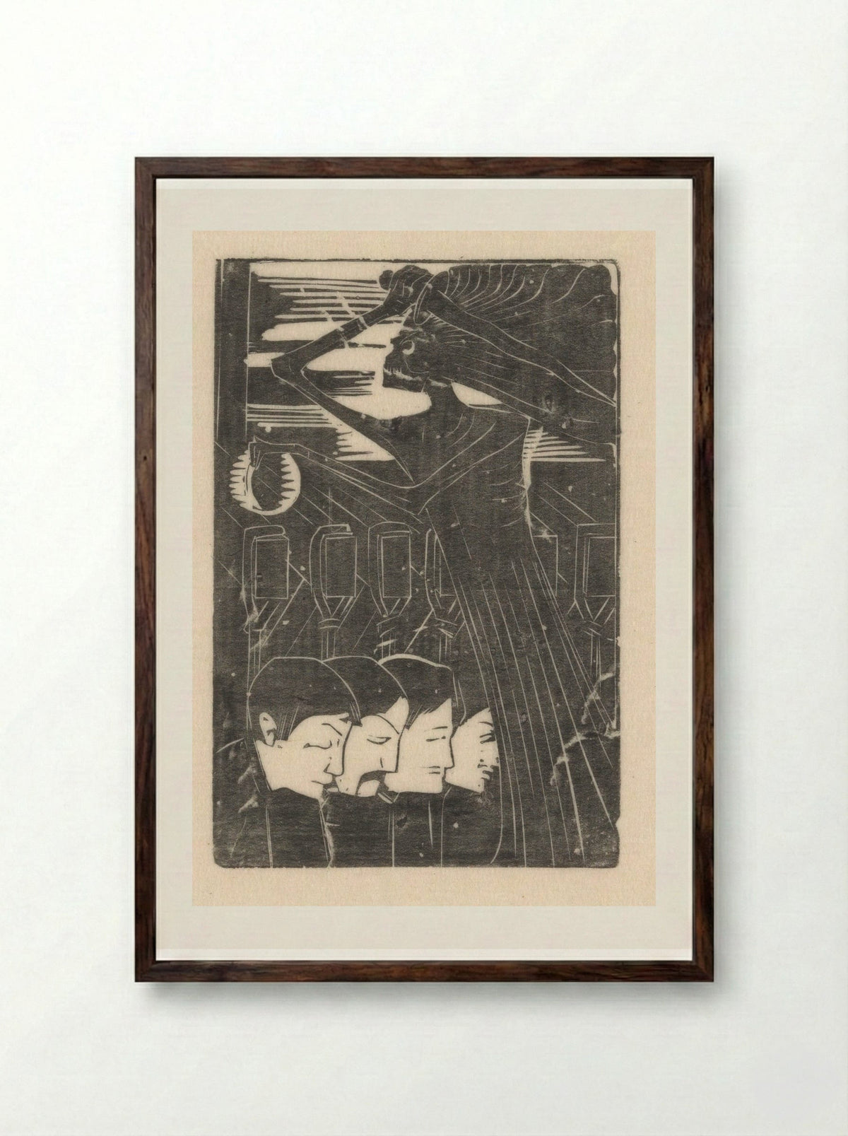 Executie van vier Haymarket-martelaren - Karel Petrus Cornelis de Bazel - Framed Print Dark Wood
