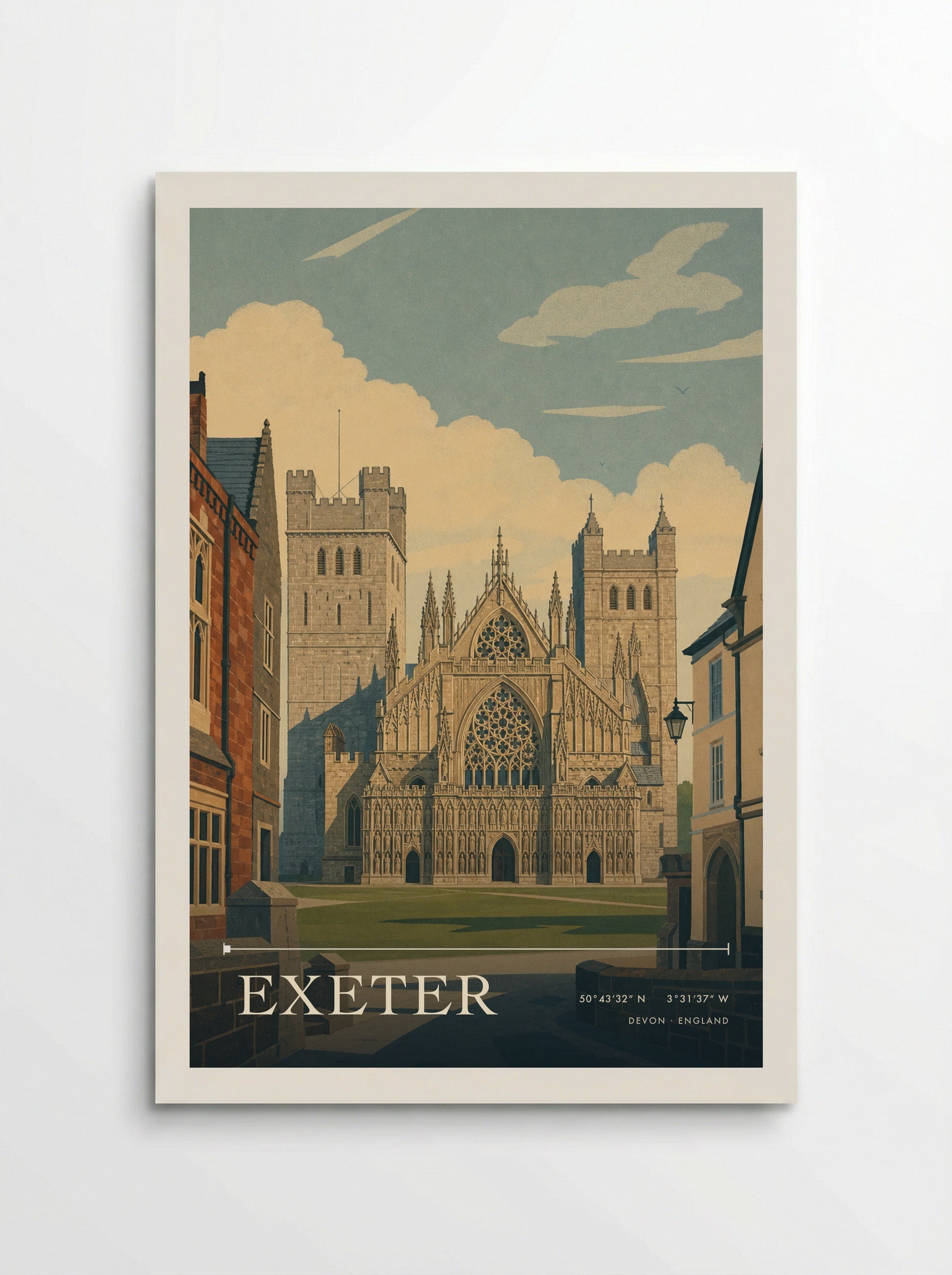 Exeter Devon England Travel Poster - Poster