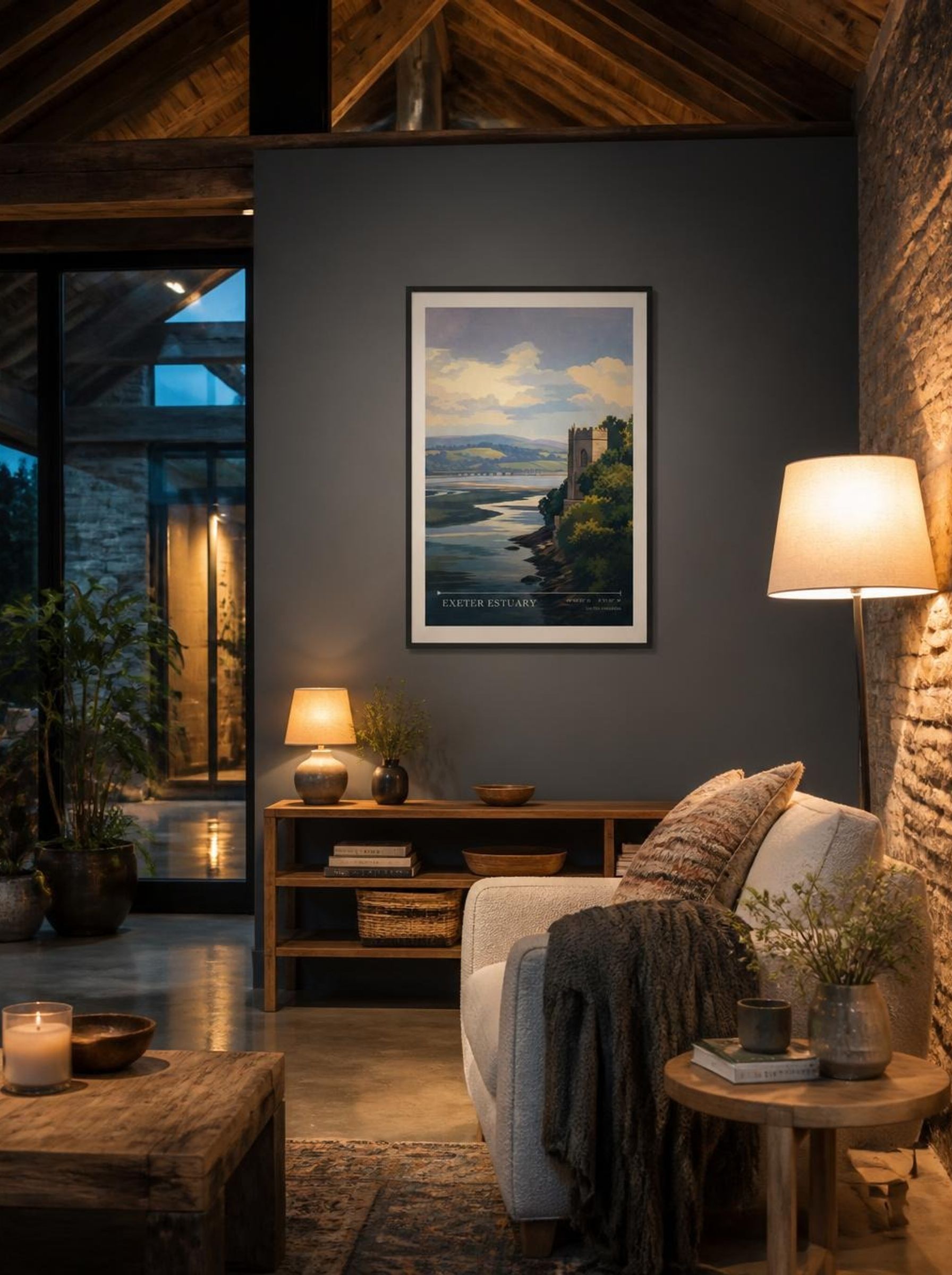 Exeter Estuary United Kingdom Travel Poster - Lifestyle