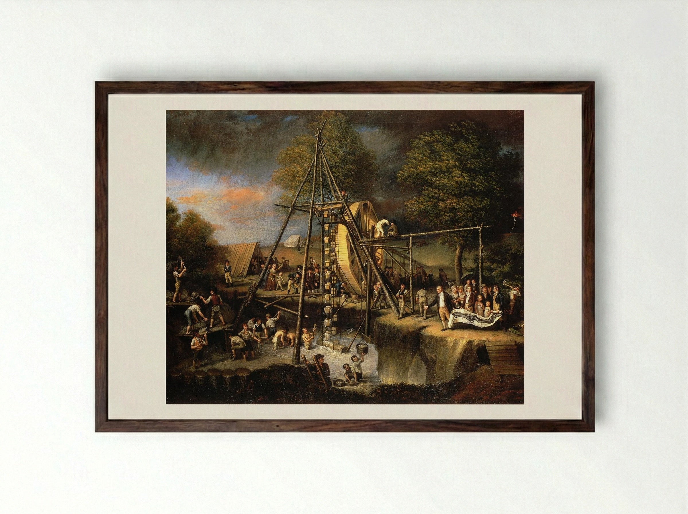 Exhumation of the Mastodon - Charles Willson Peale - Framed Print Dark Wood