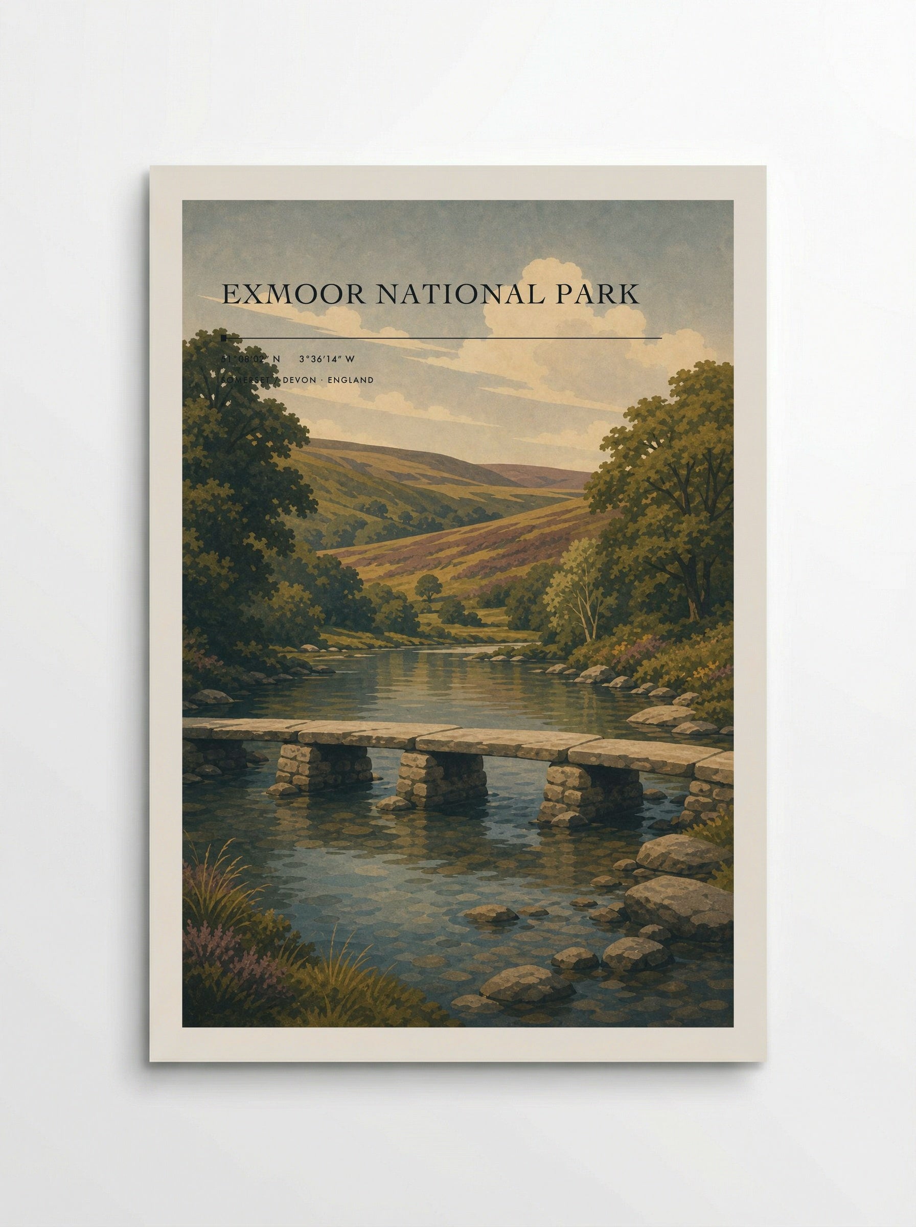 Exmoor National Park Somerset / Devon England Travel Poster - Poster