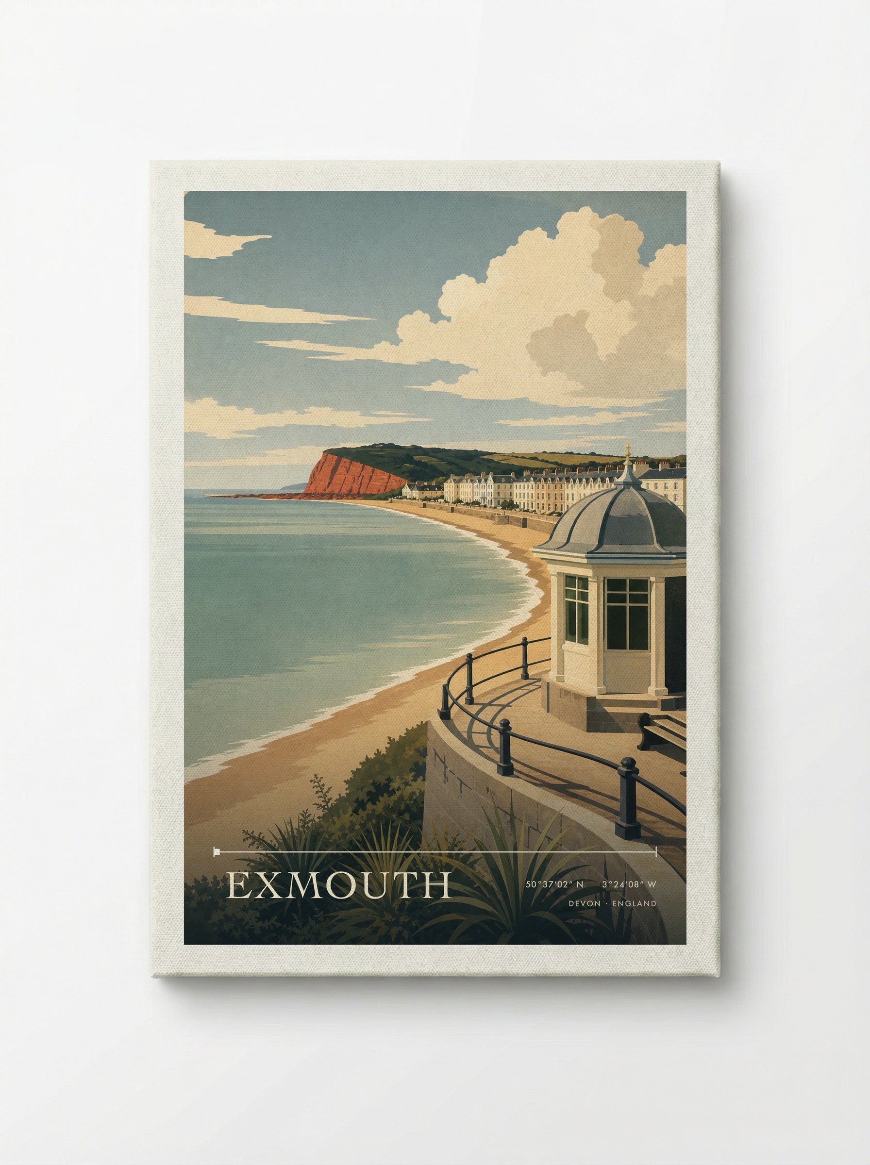 Exmouth Devon England Travel Poster - Canvas