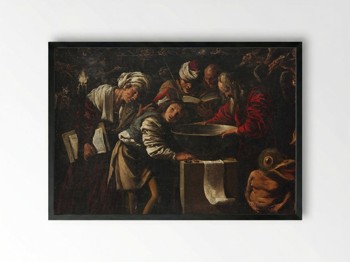 Experiment of the Bowl - Pietro della Vecchia - Framed Print Black