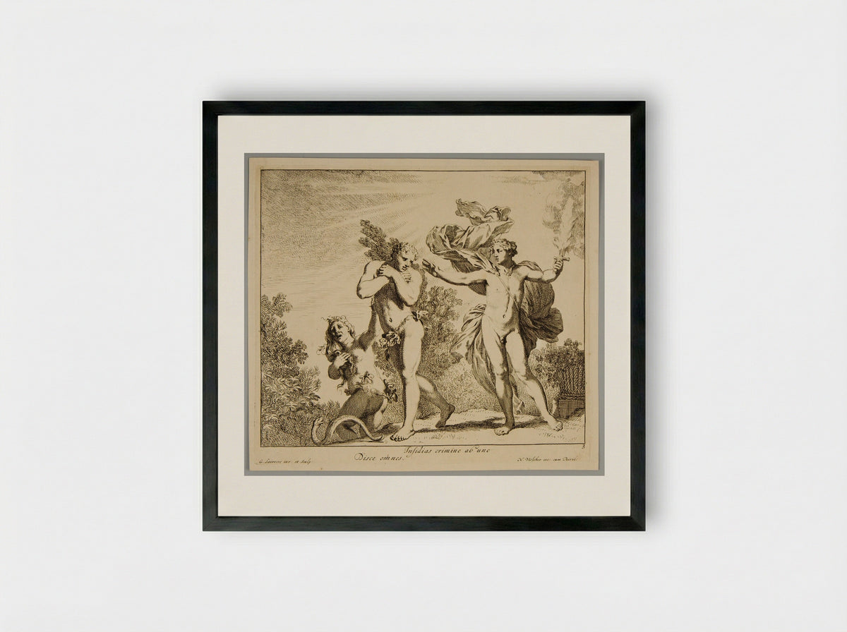 Expulsion from Paradise - Gérard de Lairesse - Framed Print Black