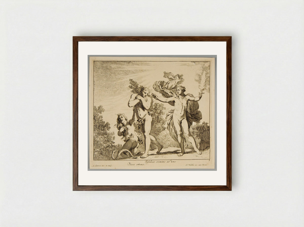 Expulsion from Paradise - Gérard de Lairesse - Framed Print Dark Wood