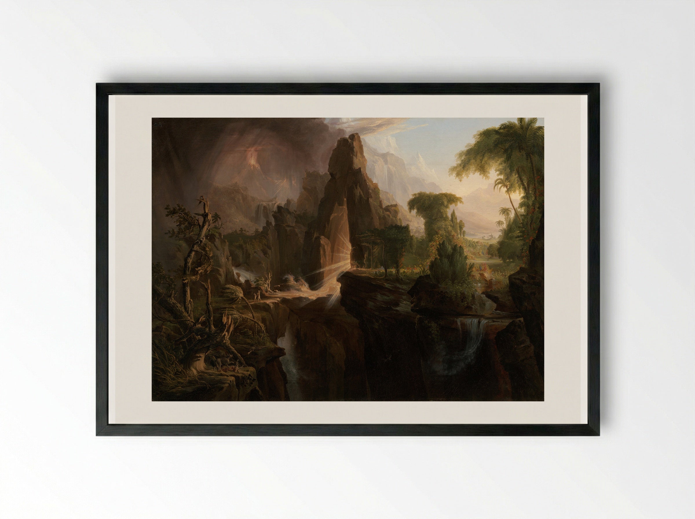 Expulsion from the Garden of Eden - Thomas Cole - Framed Print Black