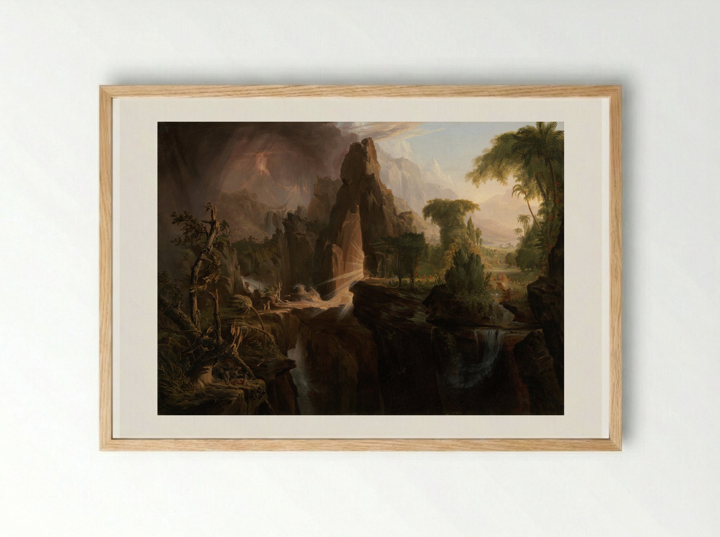 Expulsion from the Garden of Eden - Thomas Cole - Framed Print Wood