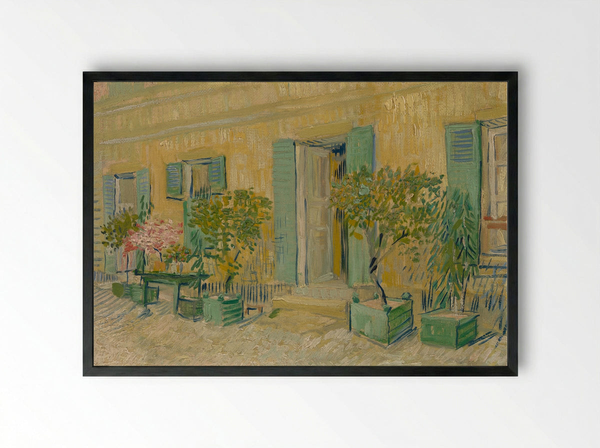 Exterior of a Restaurant at Asnieres - Vincent van Gogh - Framed Print Black