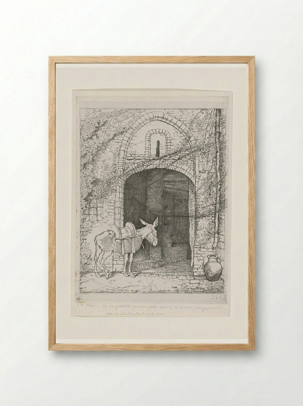 Ezel voor zijn stal - Jacobus Ludovicus Cornet - Framed Print Wood