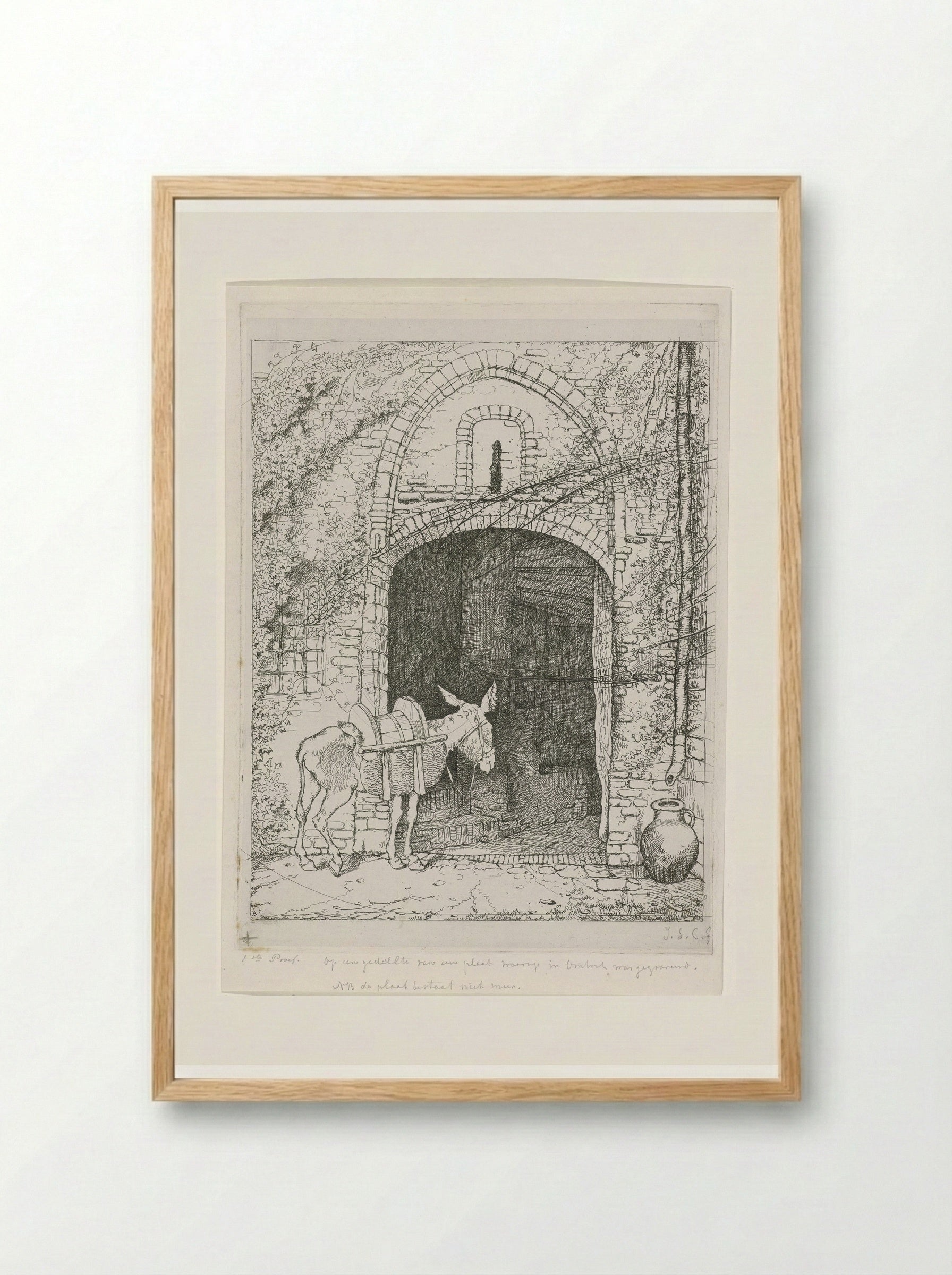 Ezel voor zijn stal - Jacobus Ludovicus Cornet - Framed Print Wood