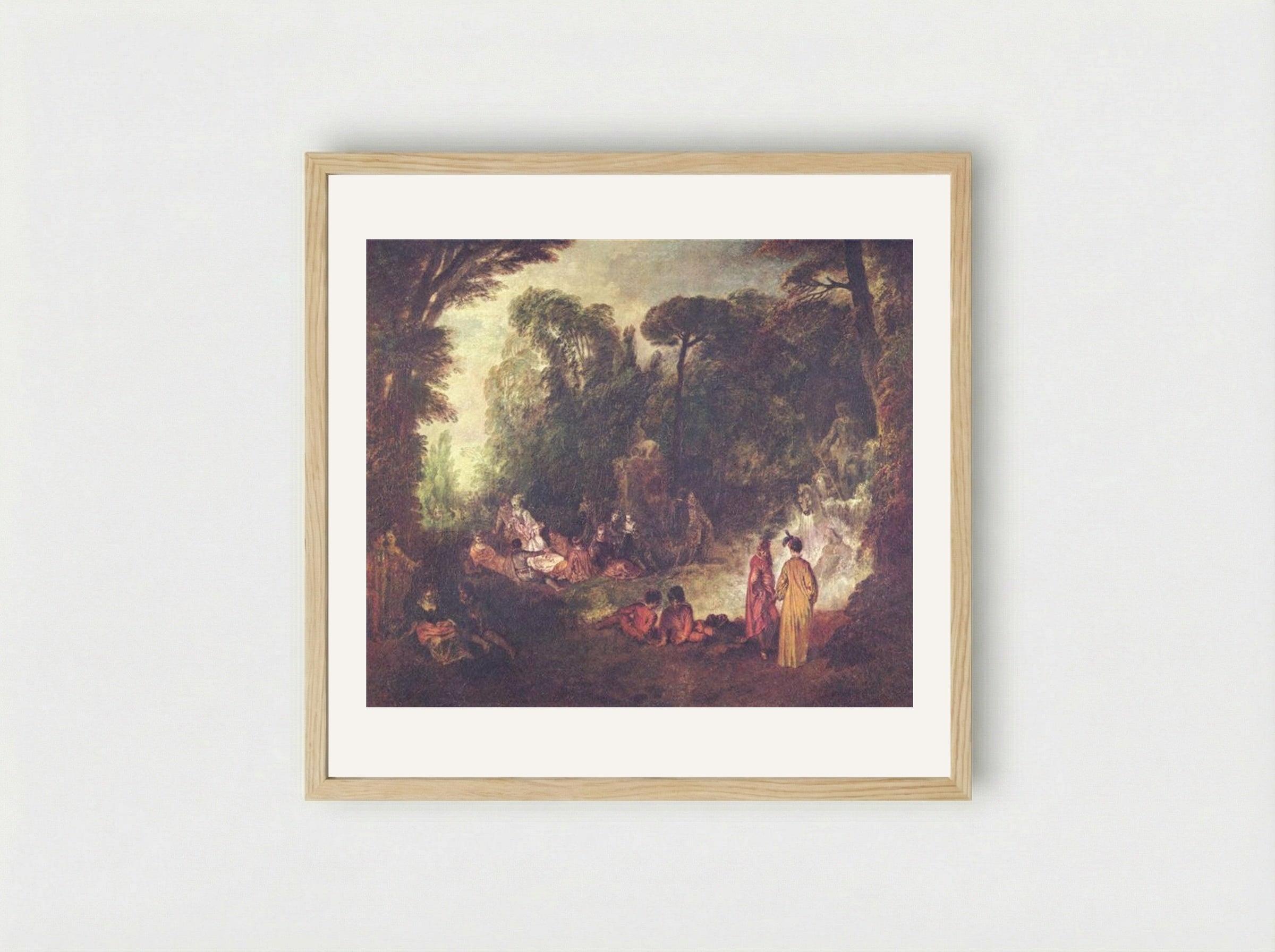 Fête Champêtre - Antoine Watteau - Framed Print Wood