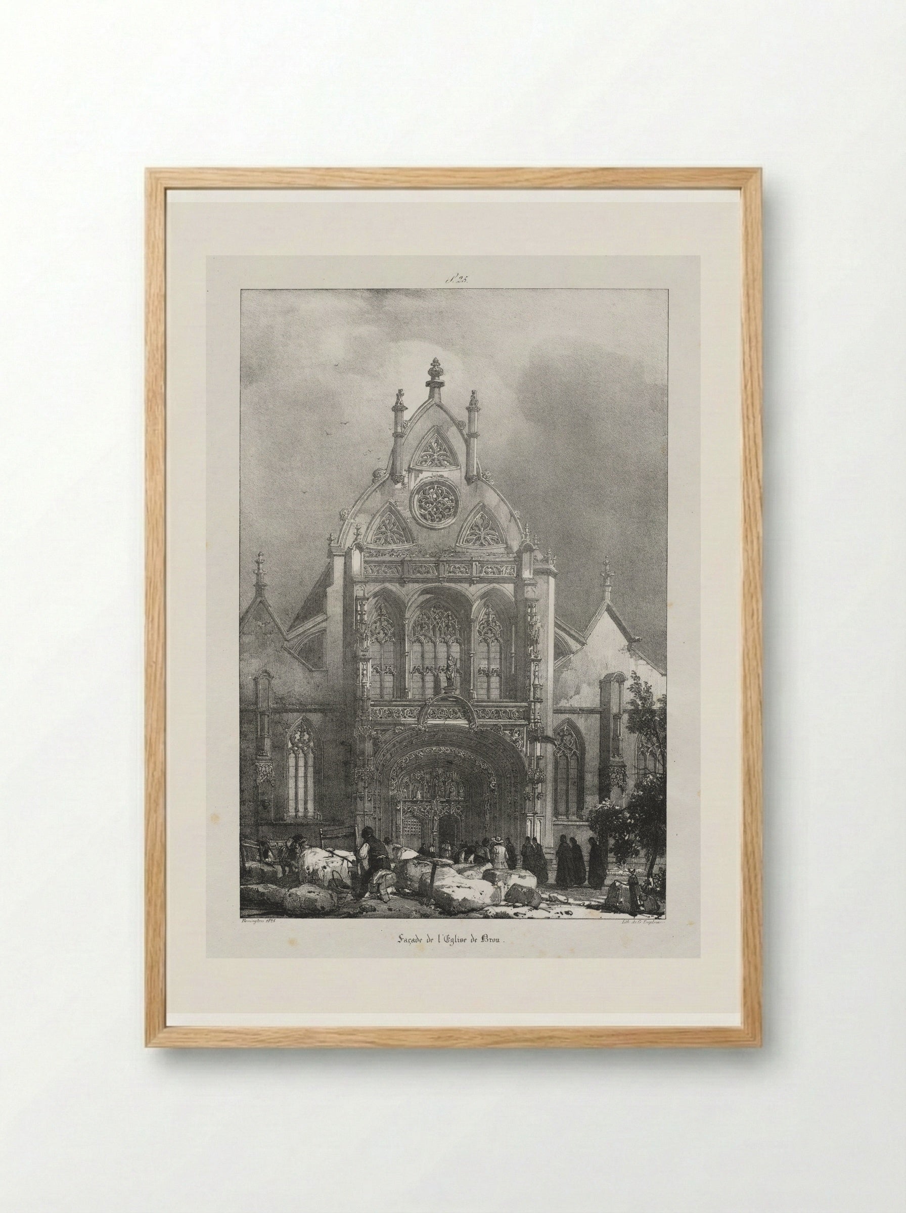 Façade de l'Eglise de Brou - Richard Parkes Bonington - Framed Print Wood