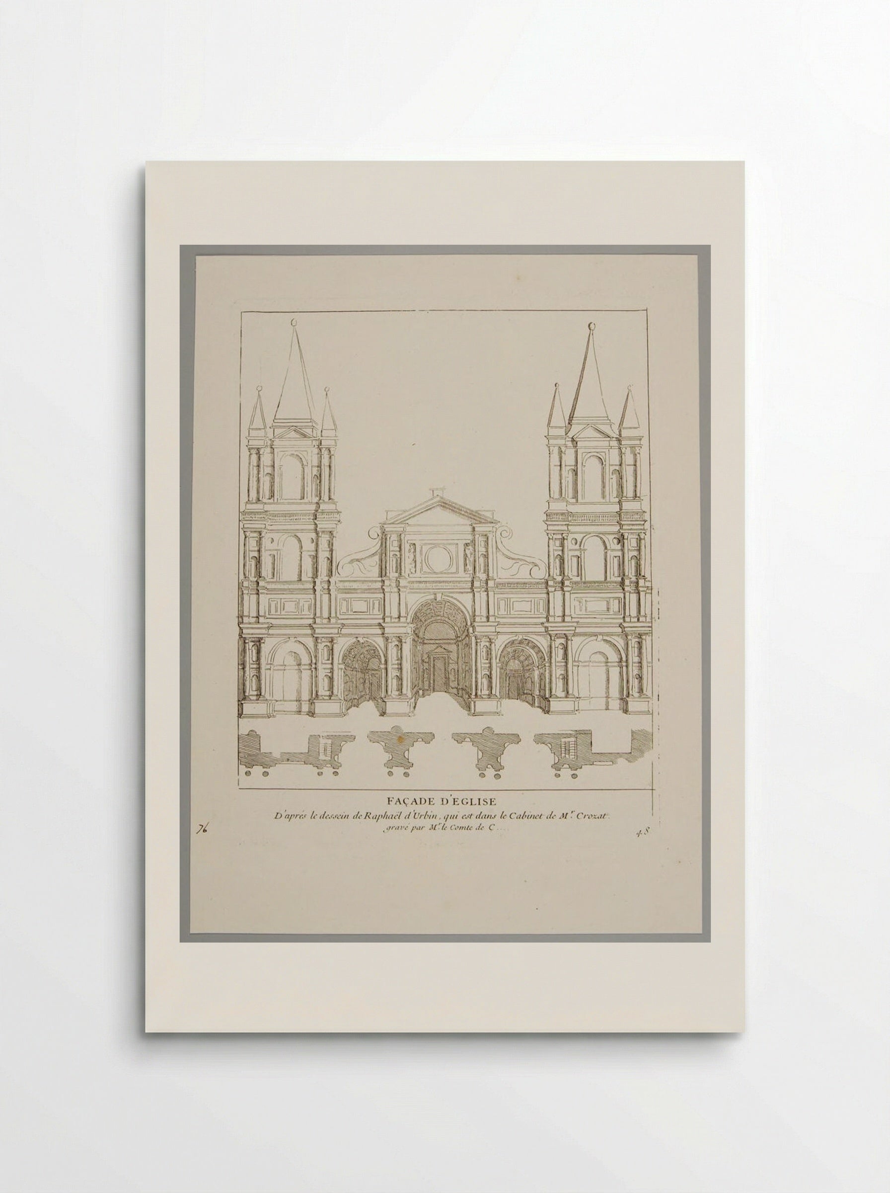 Façade of a Church (After Raphael) - Anne Claude Philippe de Thubières, comte de Caylus - Poster