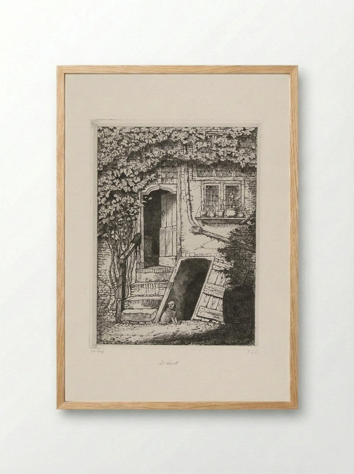 Façade van een huis - Jacobus Ludovicus Cornet - Framed Print Wood