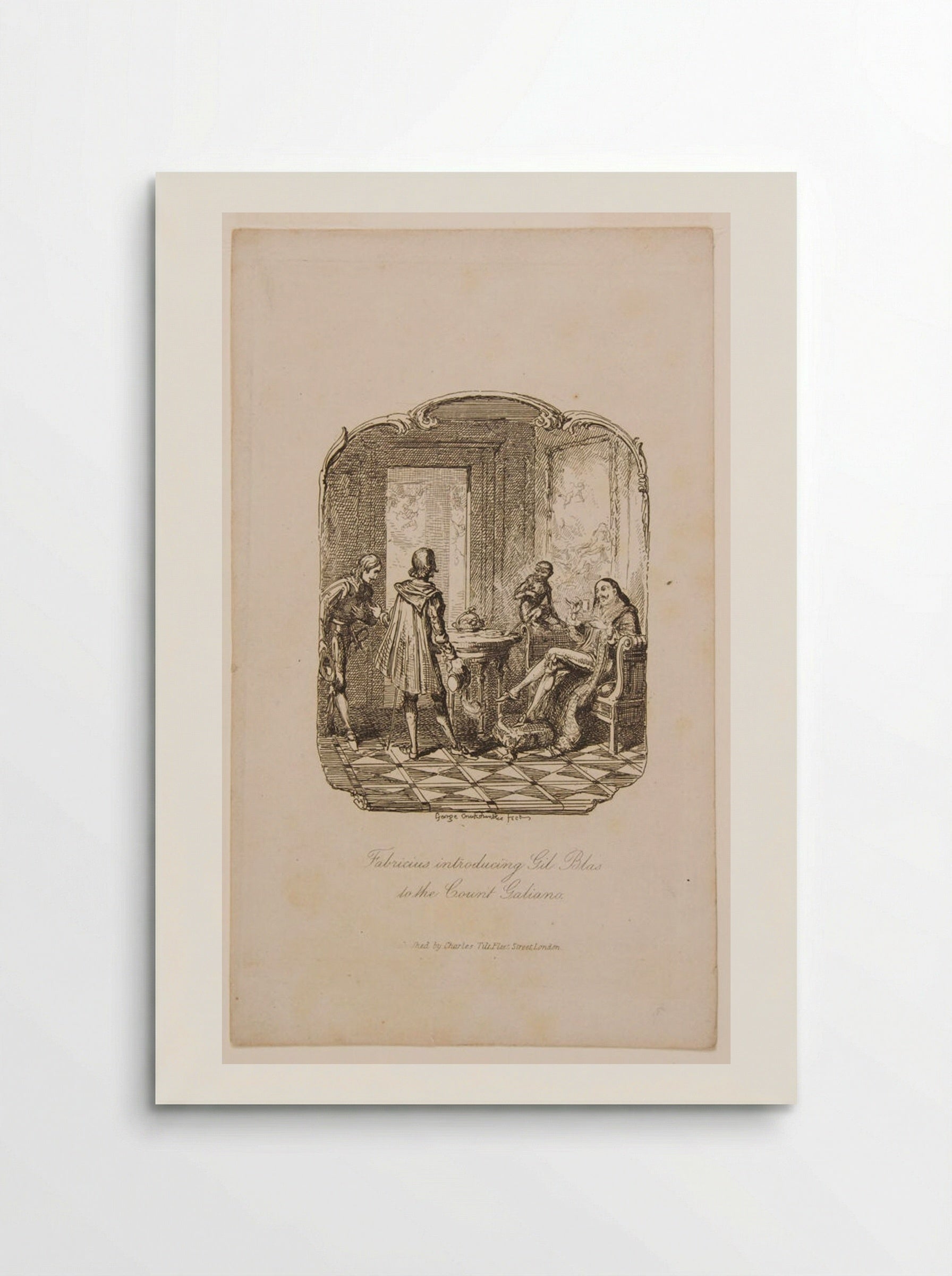 Fabricius Introducing Gil Blas to the Count Galiana - George Cruikshank - Poster