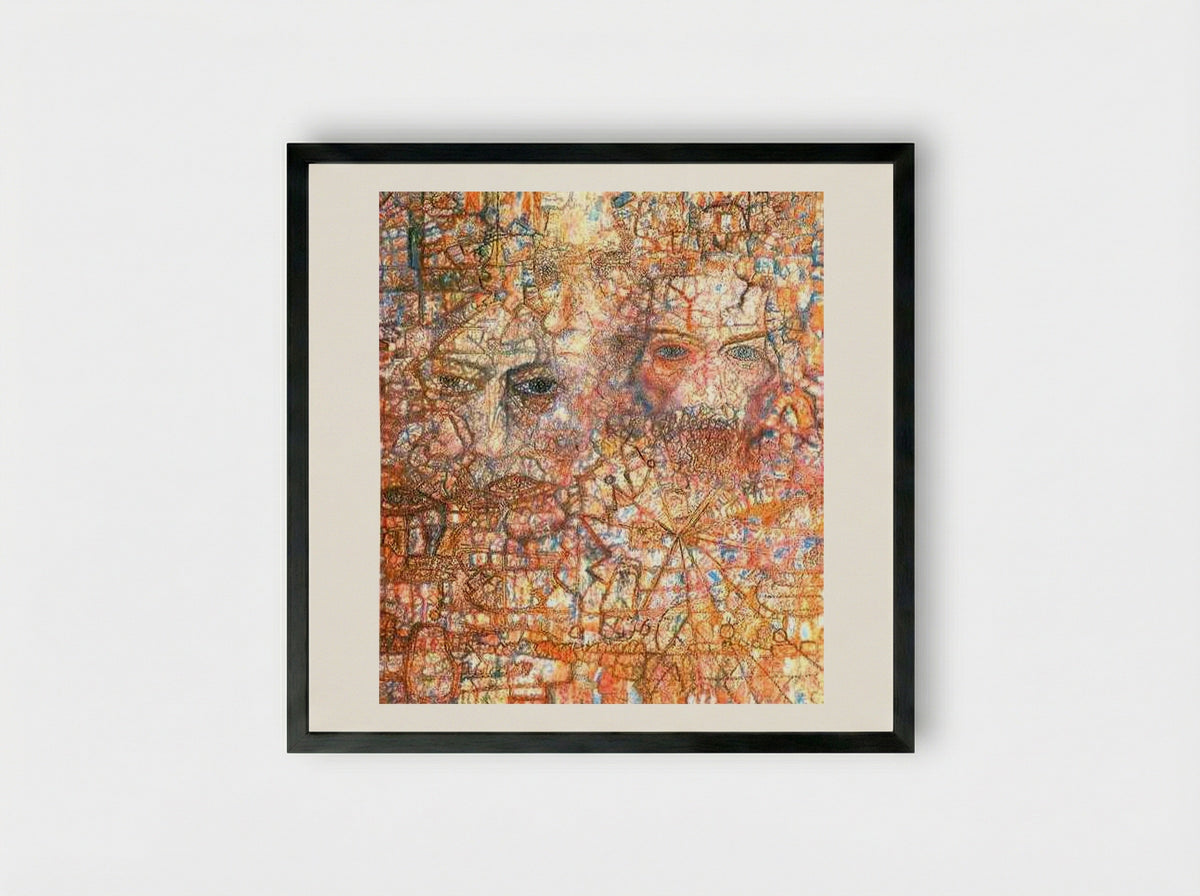Faces - Pavel Filonov - Framed Print Black