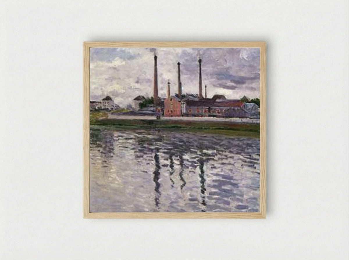 Factories at Argenteuil - Gustave Caillebotte - Framed Print Wood