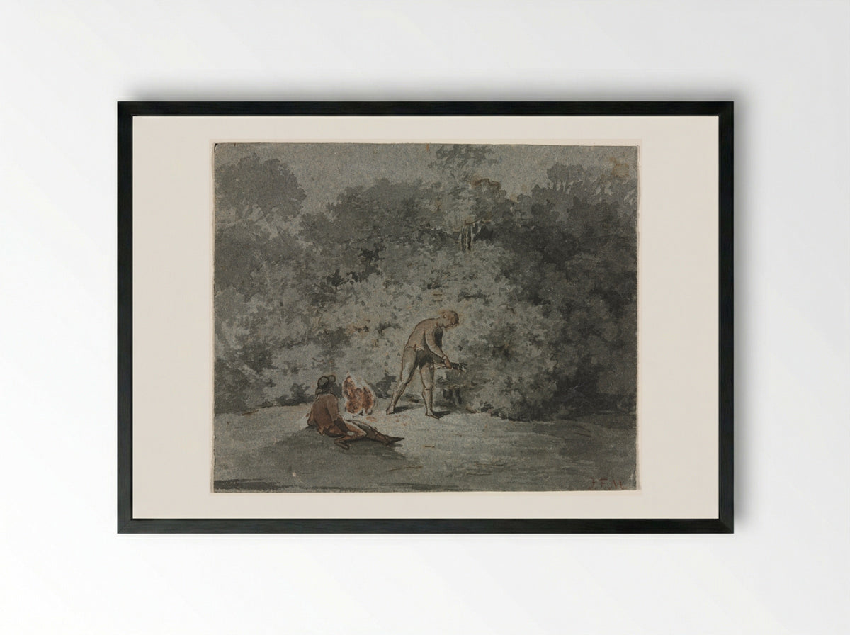 Faggot Gatherer - Francisque Millet - Framed Print Black