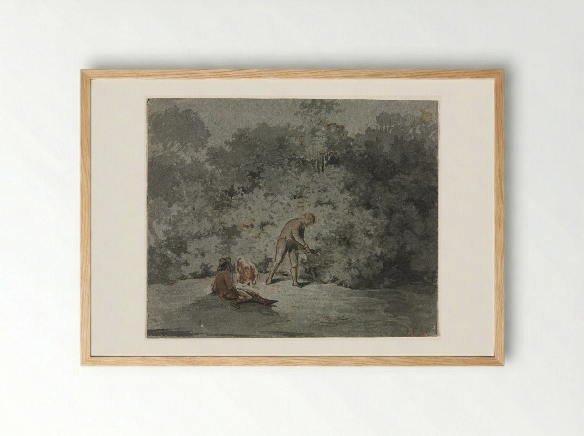 Faggot Gatherer - Francisque Millet - Framed Print Wood