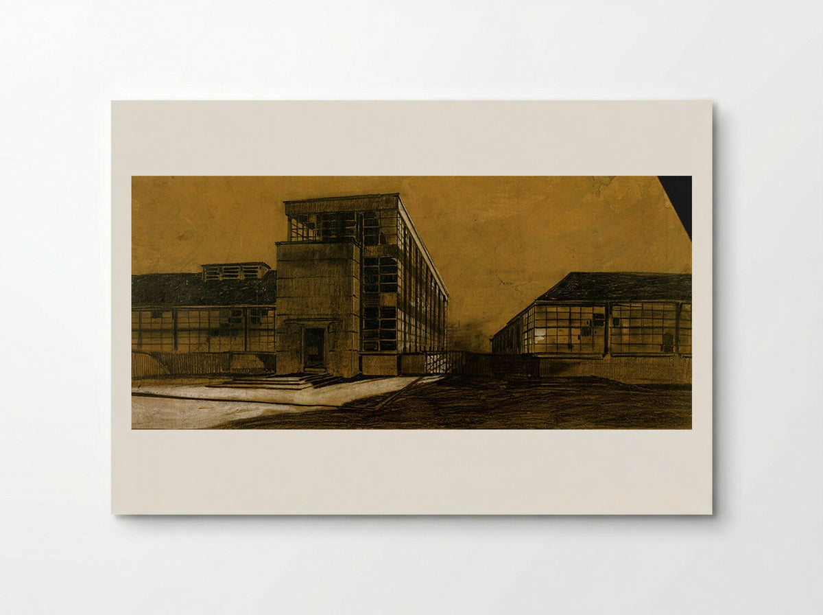 Fagus Shoe-Last Factory, Alfeld a. d. Leine: Perspective from Southwest - Walter Gropius - Poster