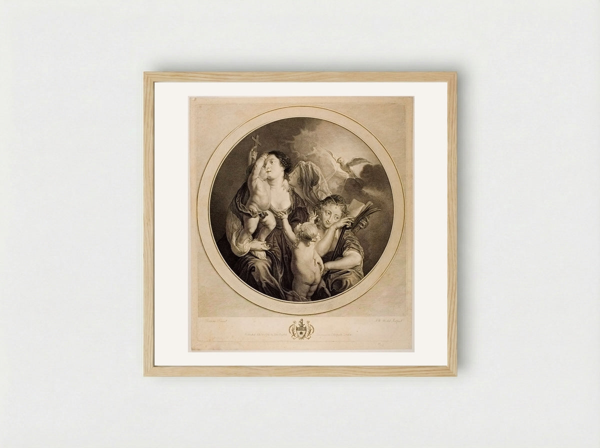 Faith, Hope and Charity - Jean Baptiste Michel - Framed Print Wood