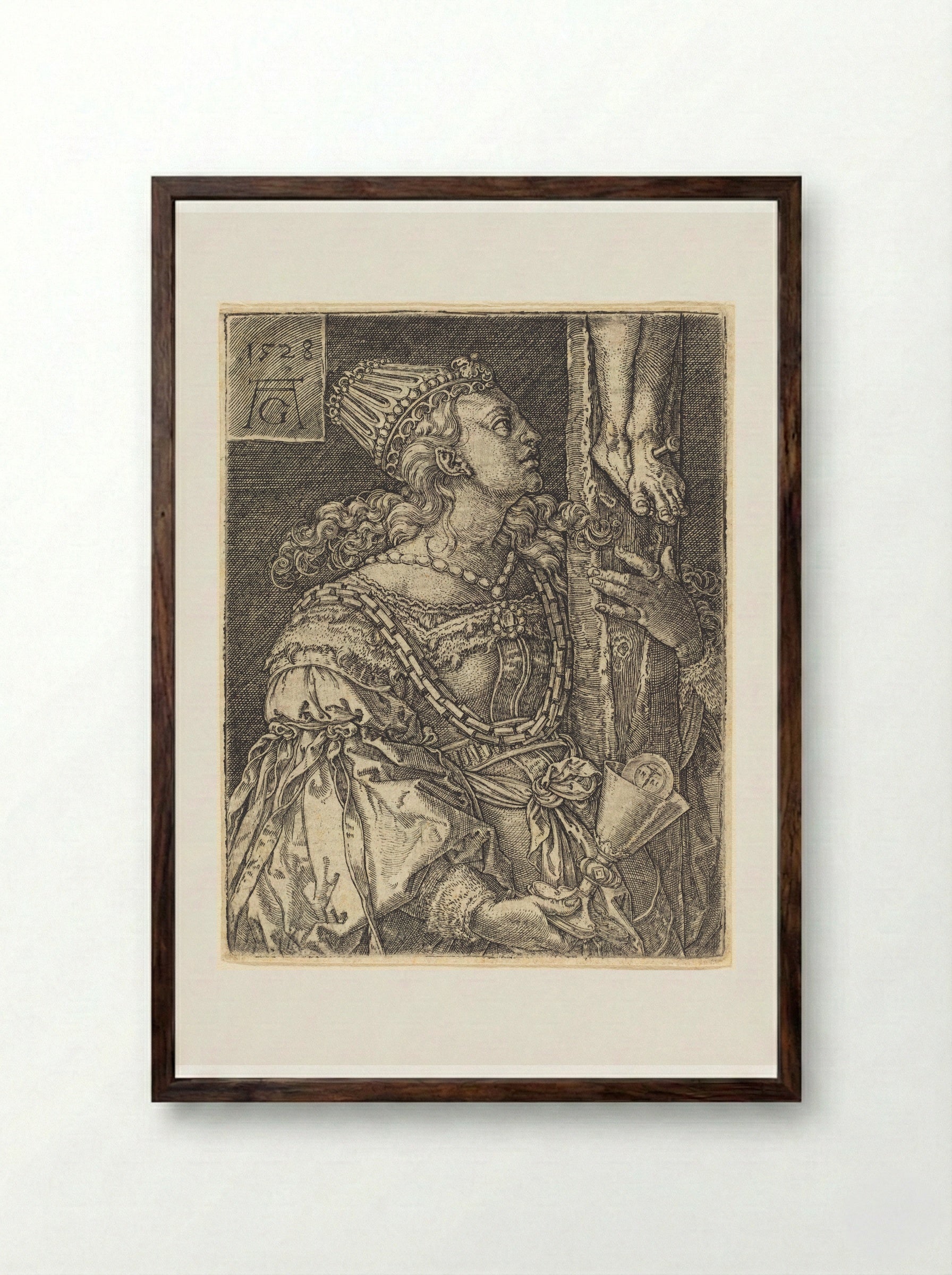 Faith - Heinrich Aldegrever - Framed Print Dark Wood