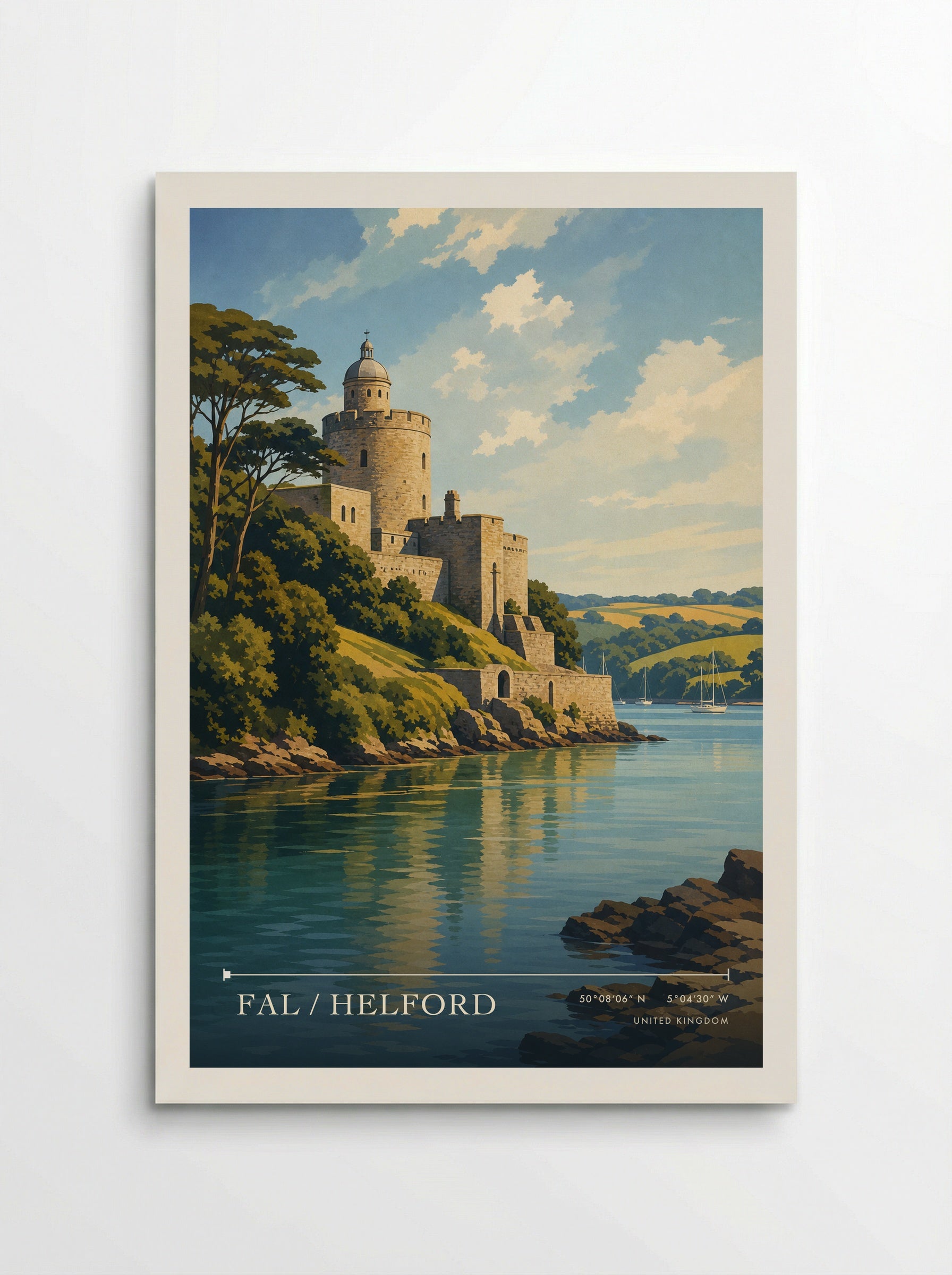 Fal / Helford United Kingdom Travel Poster - Poster