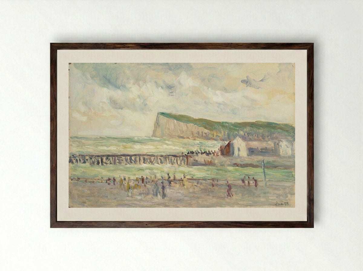 Falaise De Mer Près Du Tréport - Maximilien Luce - Framed Print Dark Wood