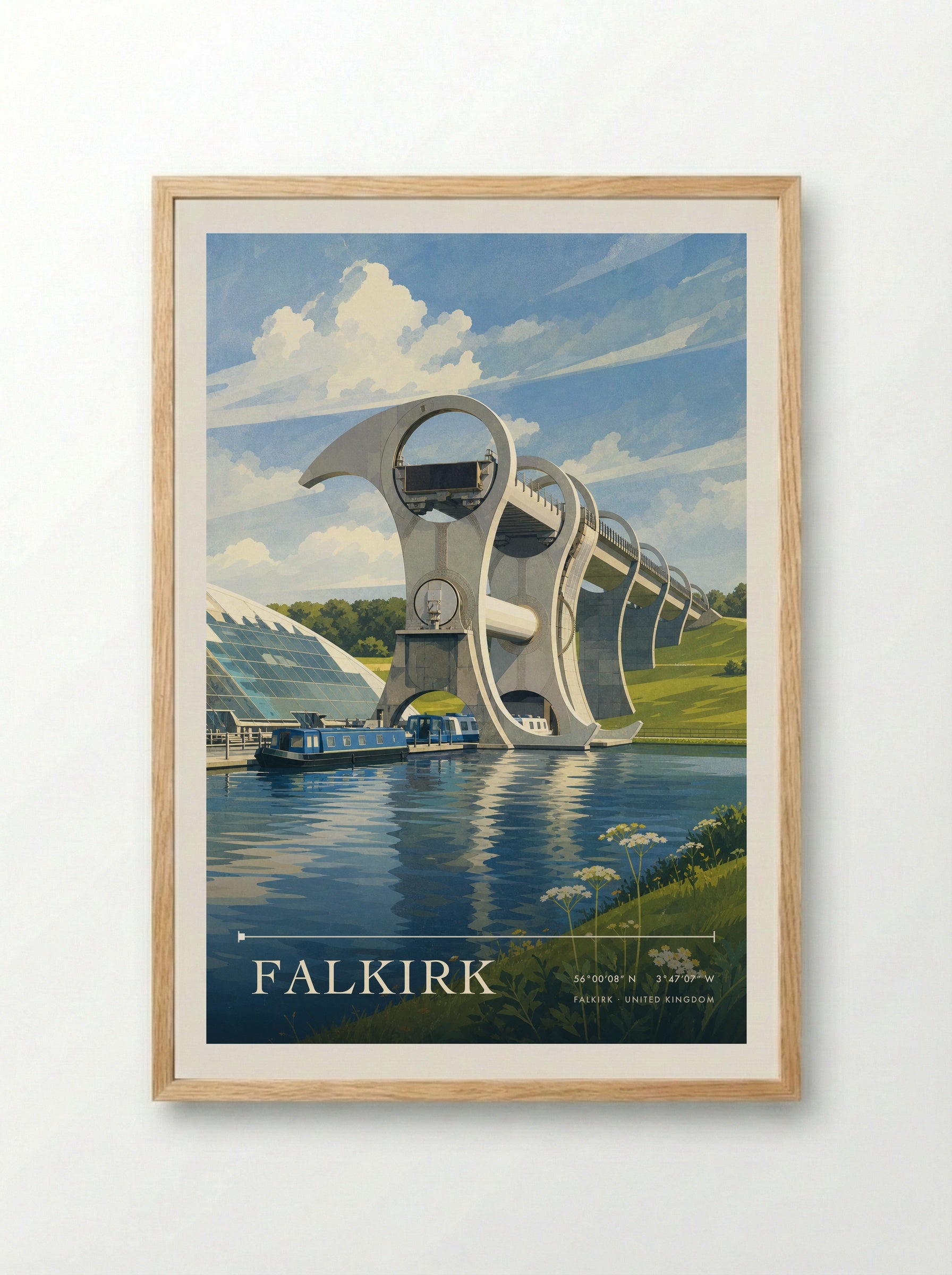 Falkirk United Kingdom Travel Poster - Framed Print Wood