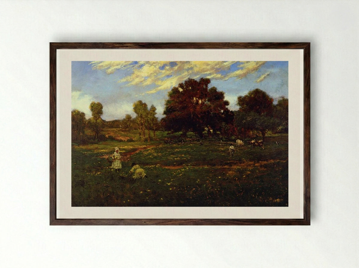 Fall Scene near Sisterdale - Robert Julian Onderdonk - Framed Print Dark Wood