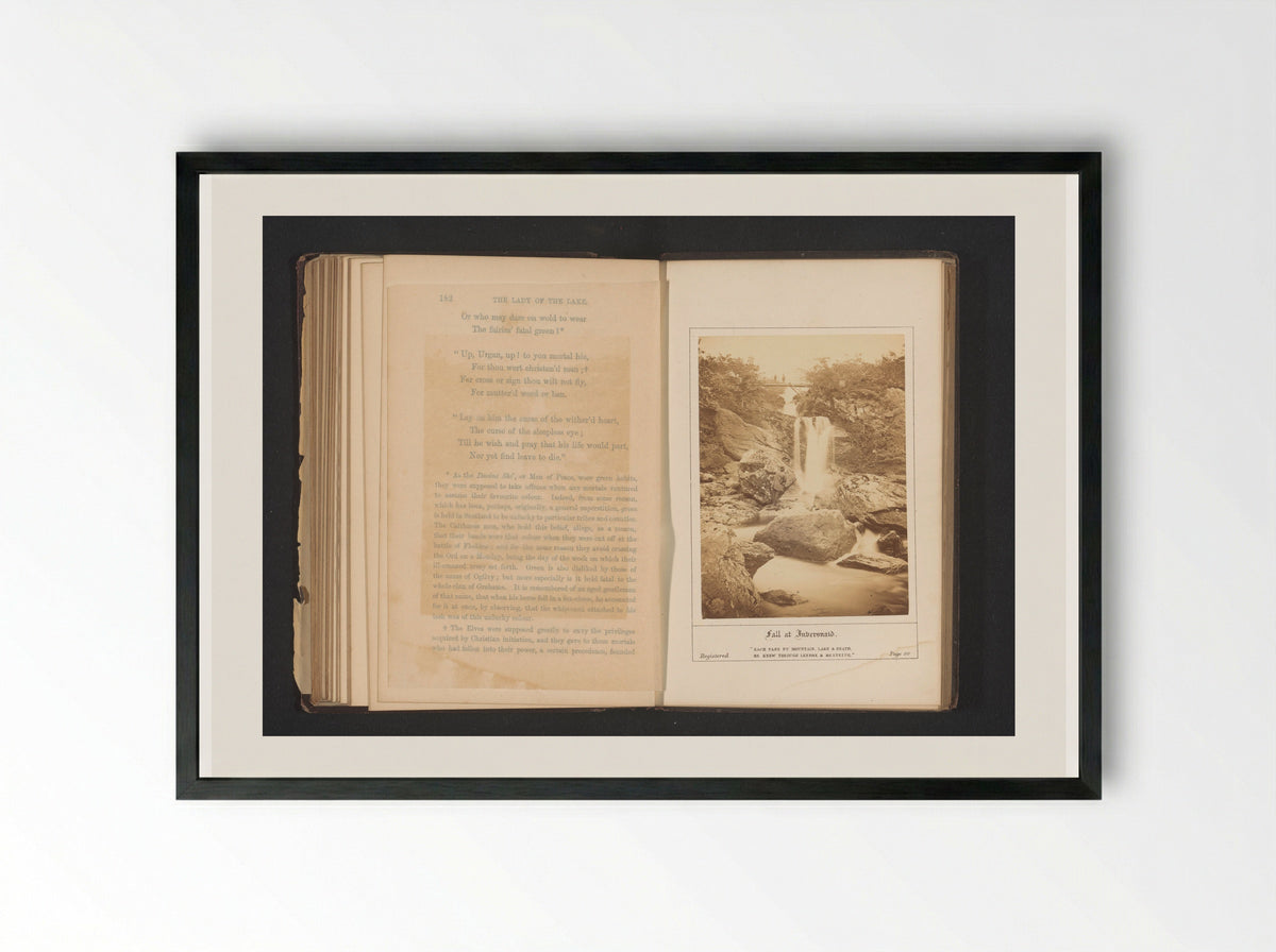 Fall at Inversnaid - George Washington Wilson - Framed Print Black